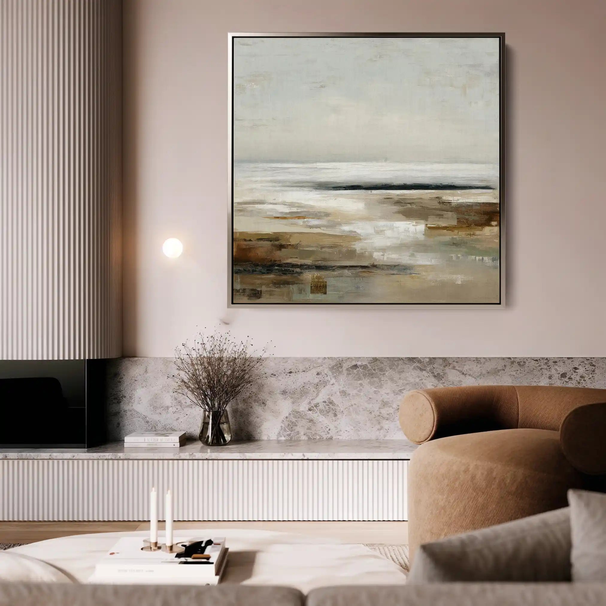 Abstract 966 Canvas Art 16" x 16" / 40 x 40 cm / Black