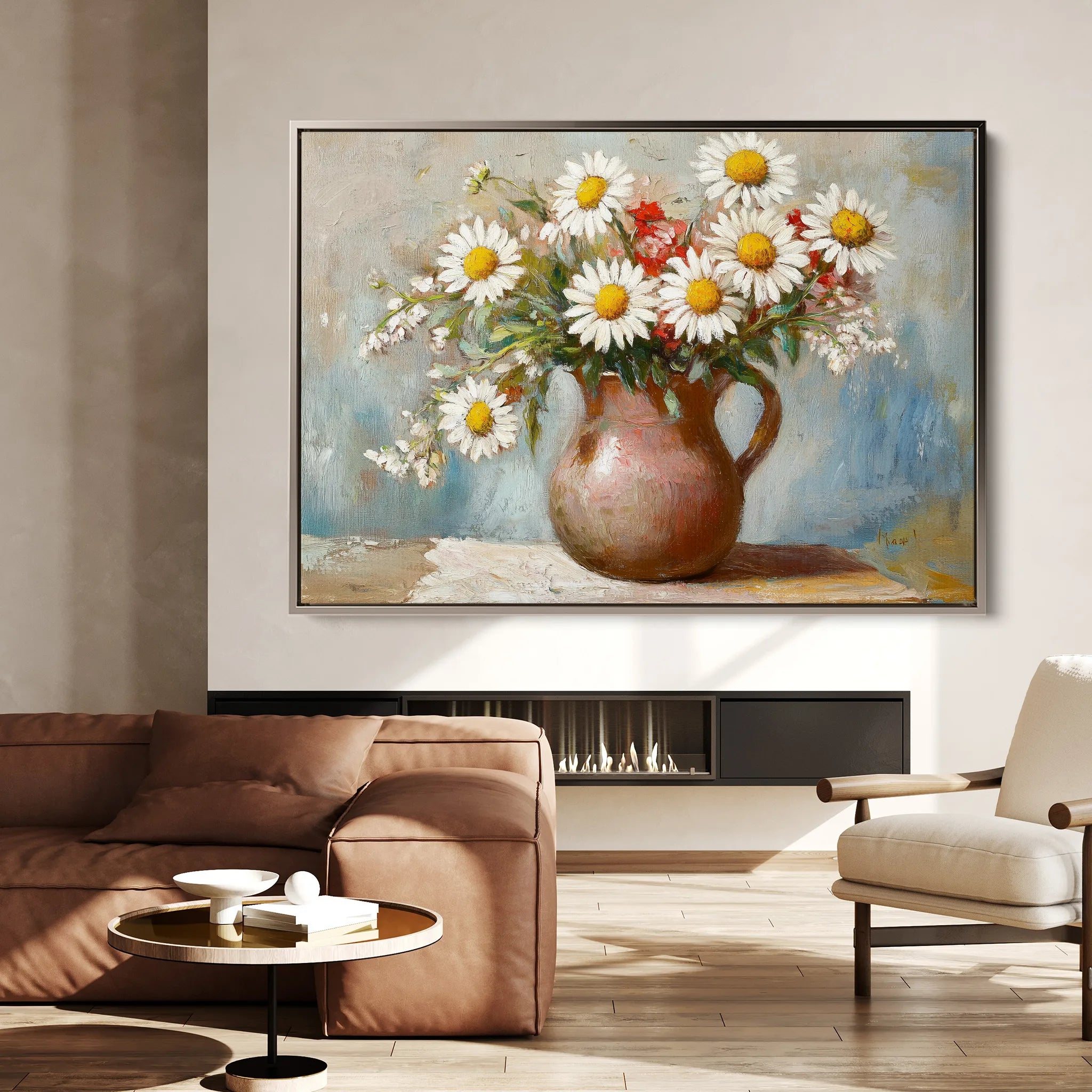 Floral 966 Canvas Art 18" x 24" / 45 x 60 cm / Black