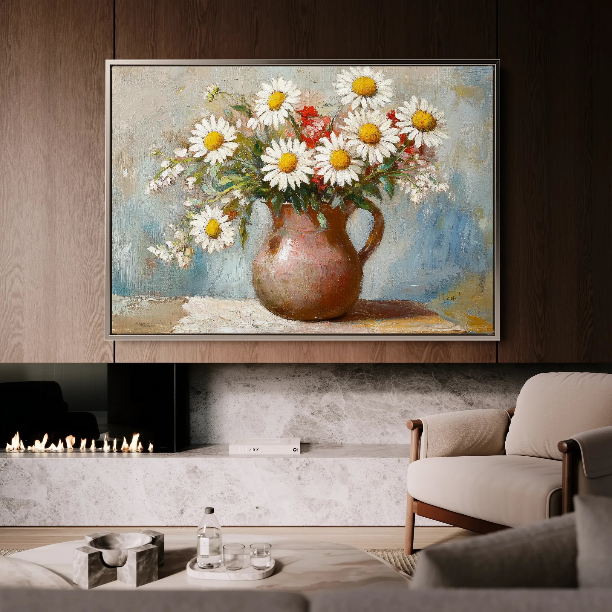 Floral 966 Canvas Art 18" x 24" / 45 x 60 cm / Black