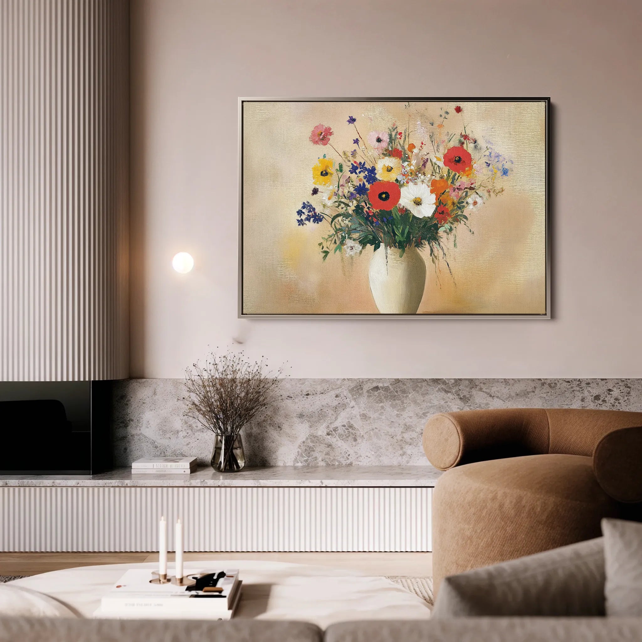 Floral 967 Canvas Art 18" x 24" / 45 x 60 cm / Black