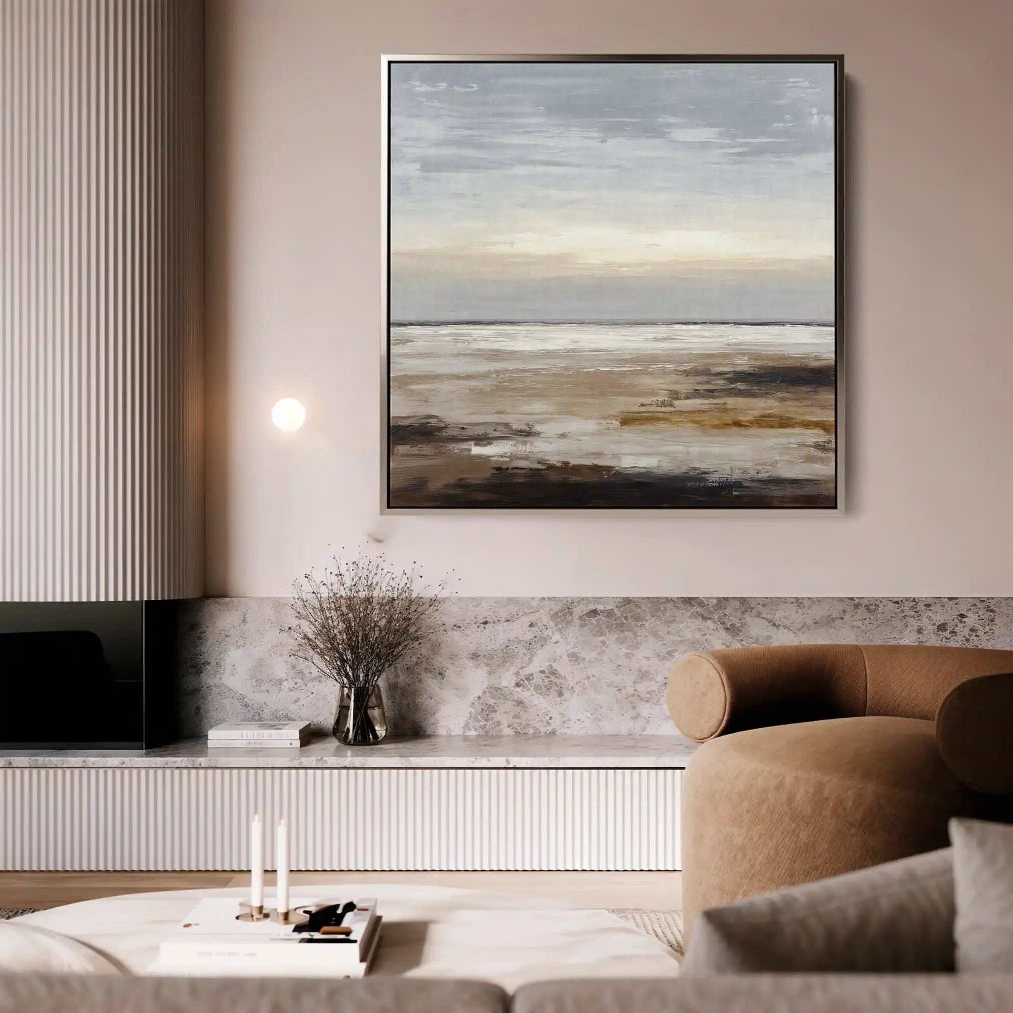 Abstract 969 Canvas Art 16" x 16" / 40 x 40 cm / Black