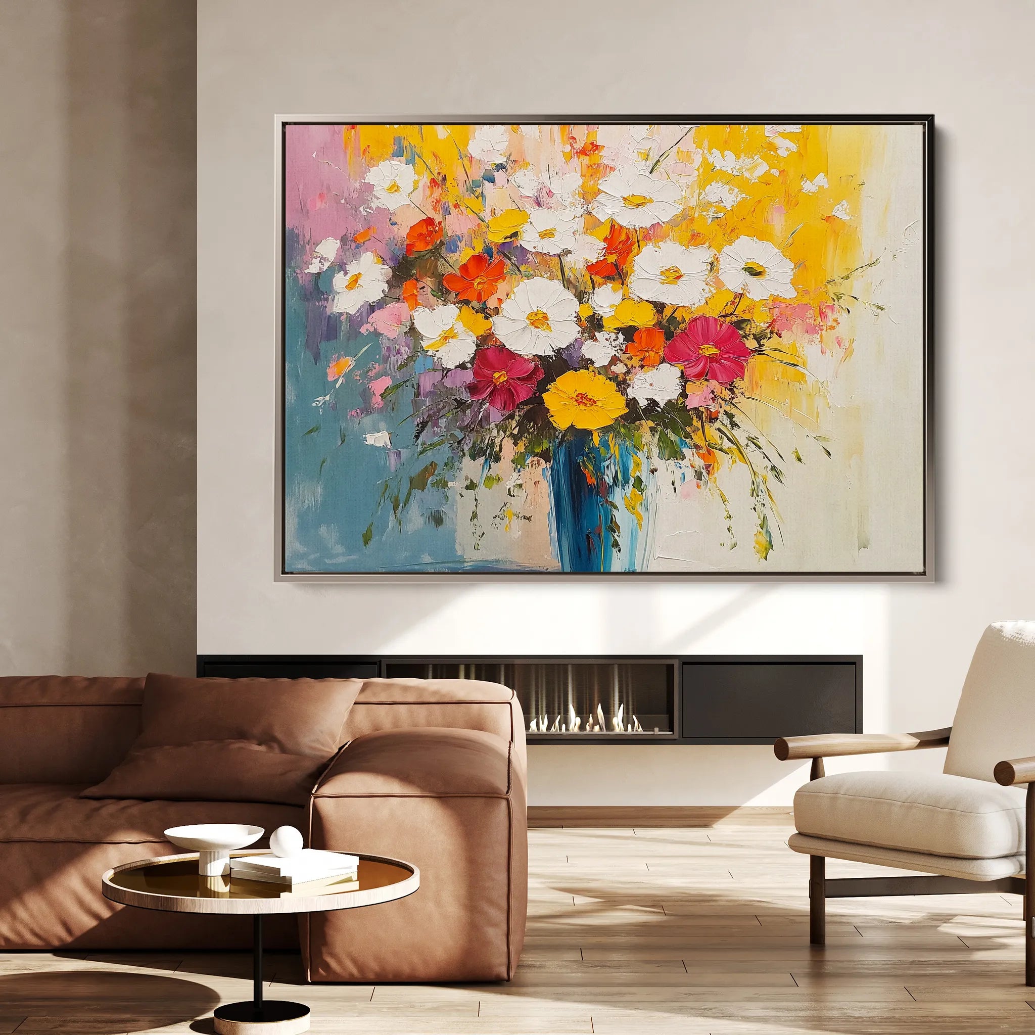 Floral 972 Canvas Art 18" x 24" / 45 x 60 cm / Black