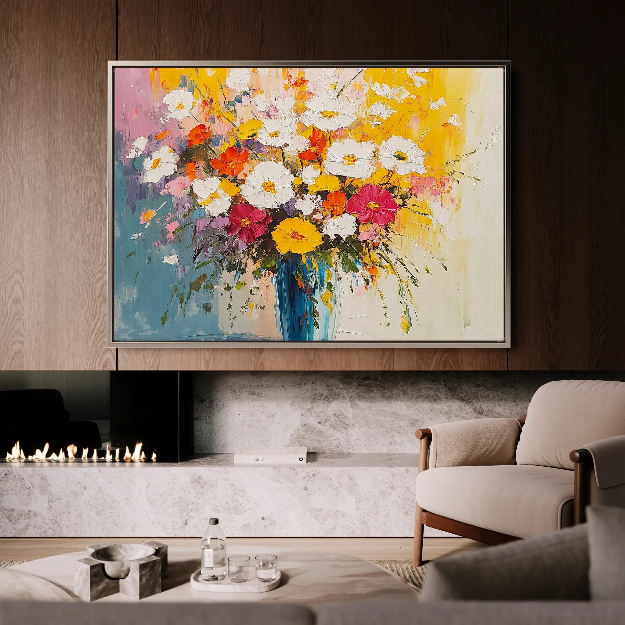 Floral 972 Canvas Art 18" x 24" / 45 x 60 cm / Black