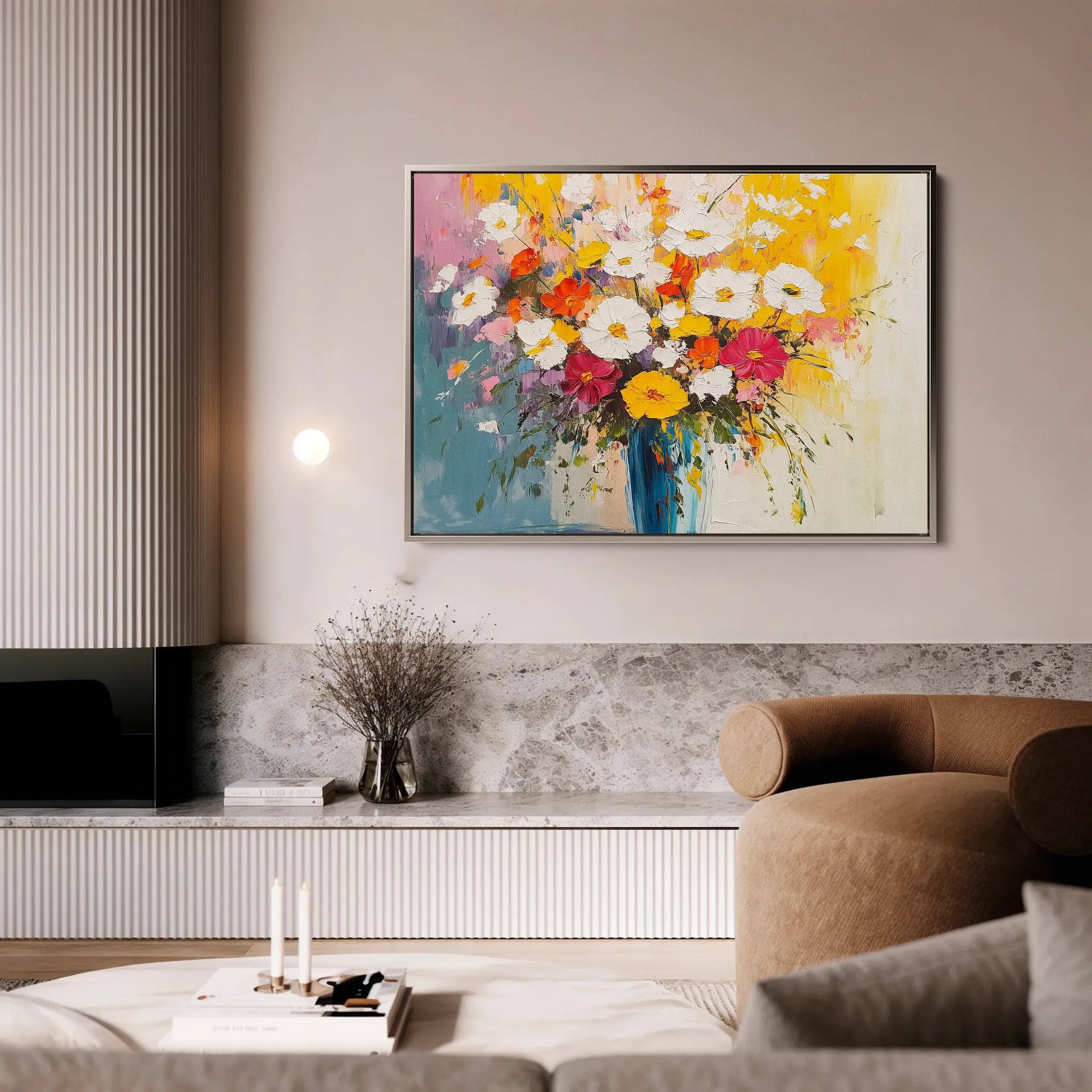 Floral 972 Canvas Art 18" x 24" / 45 x 60 cm / Black