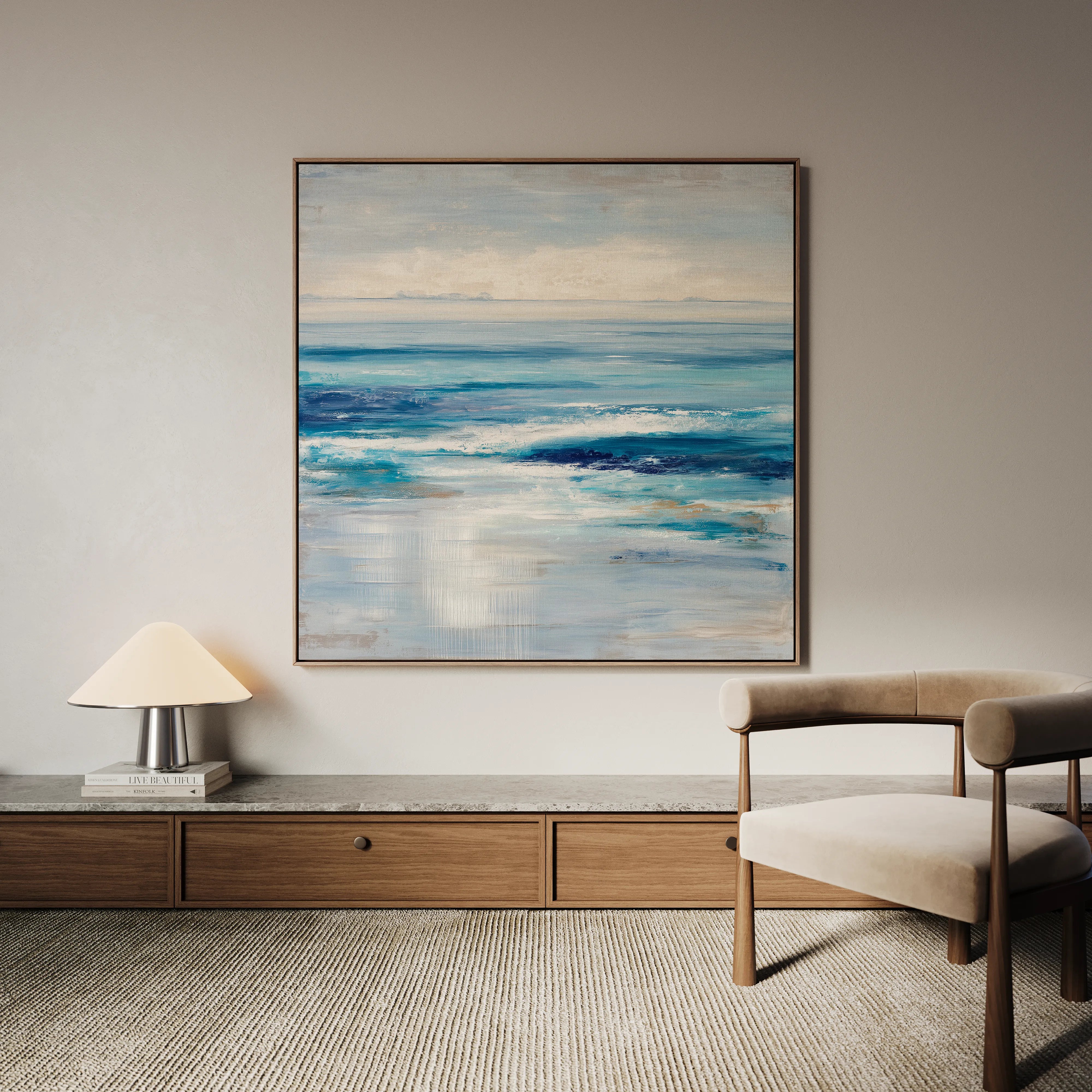 Abstract 975 Canvas Art 16" x 16" / 40 x 40 cm / Black