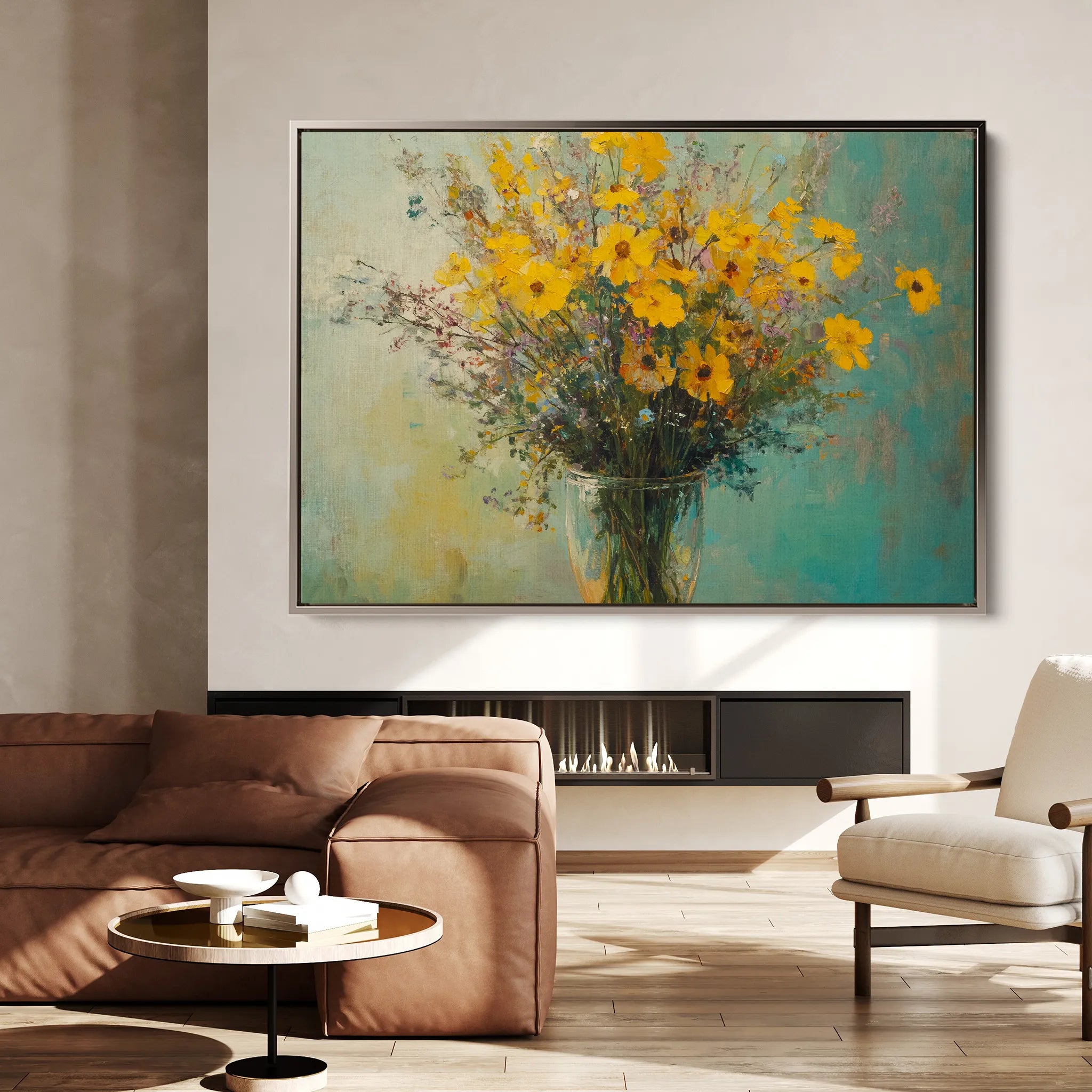 Floral 975 Canvas Art 18" x 24" / 45 x 60 cm / Black