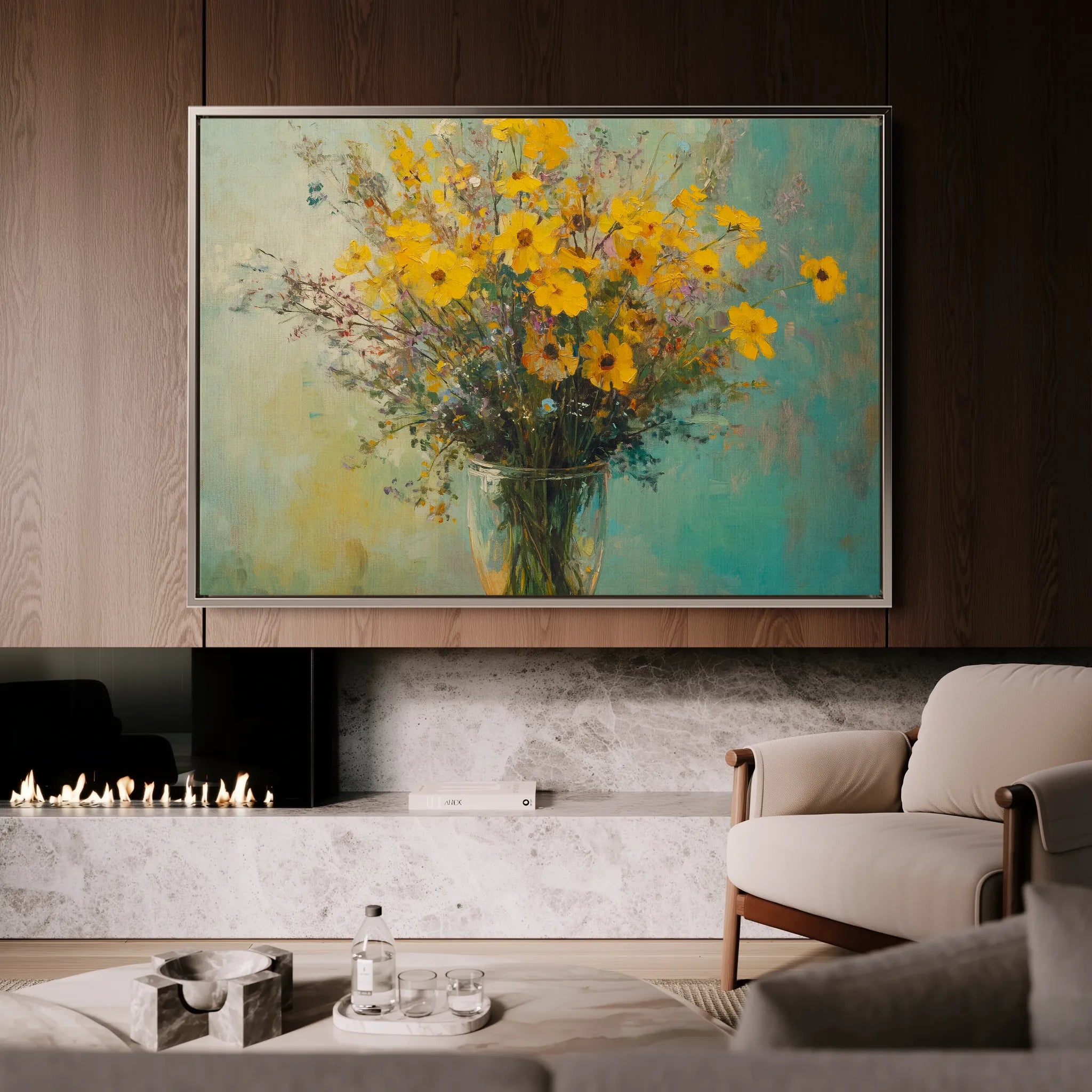 Floral 975 Canvas Art 18" x 24" / 45 x 60 cm / Black