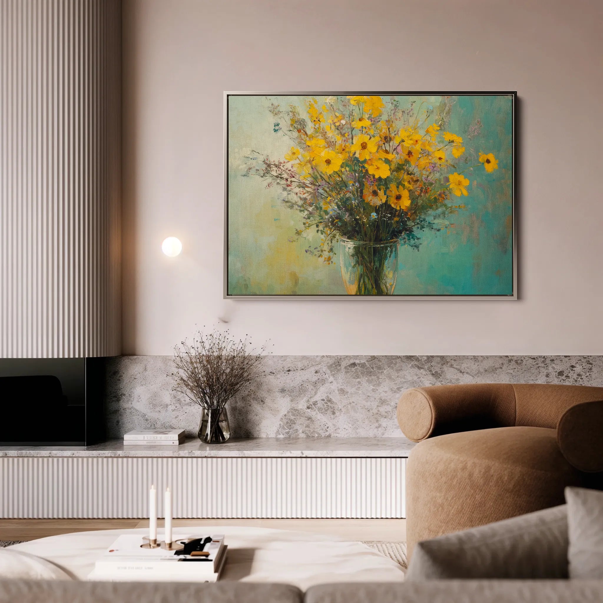 Floral 975 Canvas Art 18" x 24" / 45 x 60 cm / Black