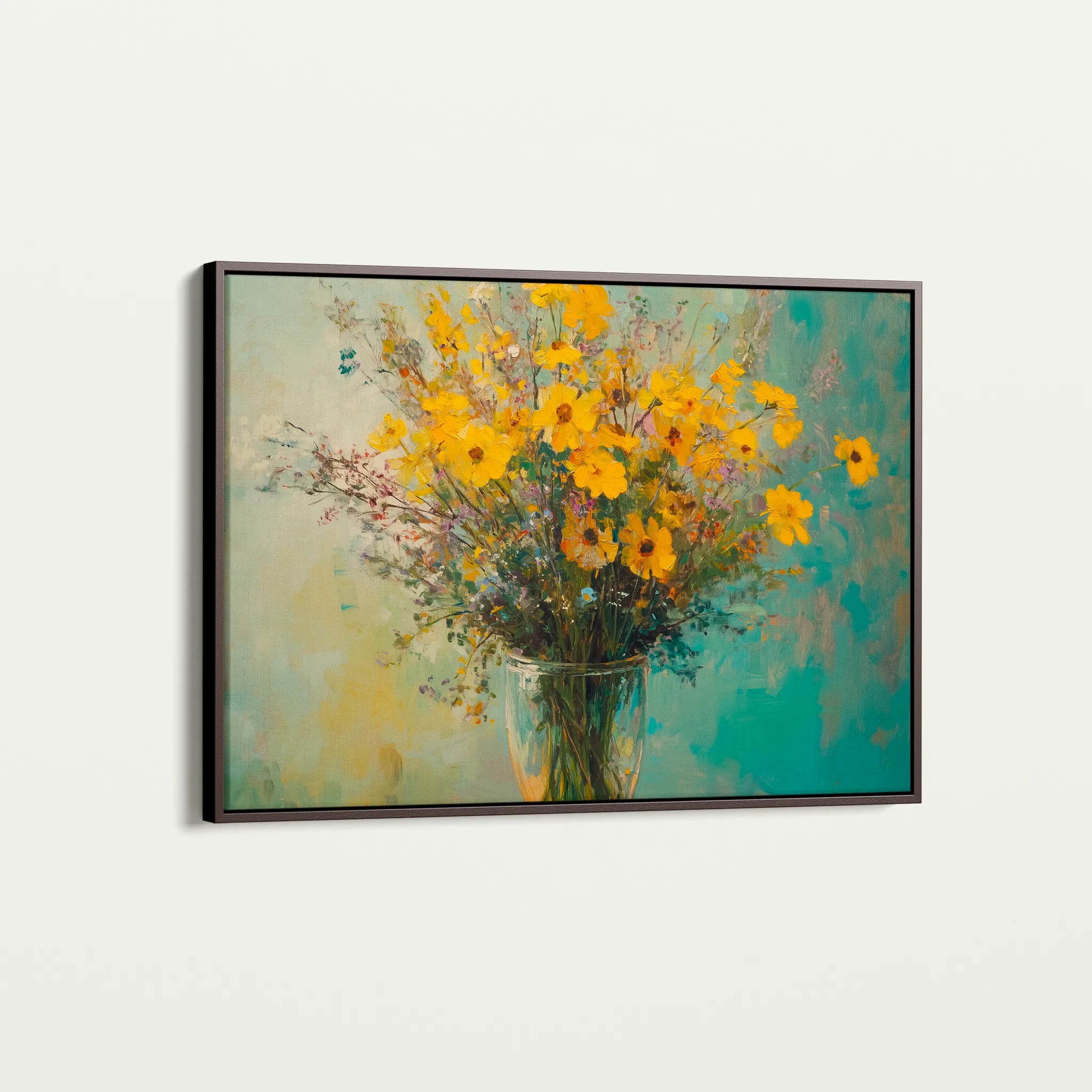 Floral 975 Canvas Art 18" x 24" / 45 x 60 cm / Black