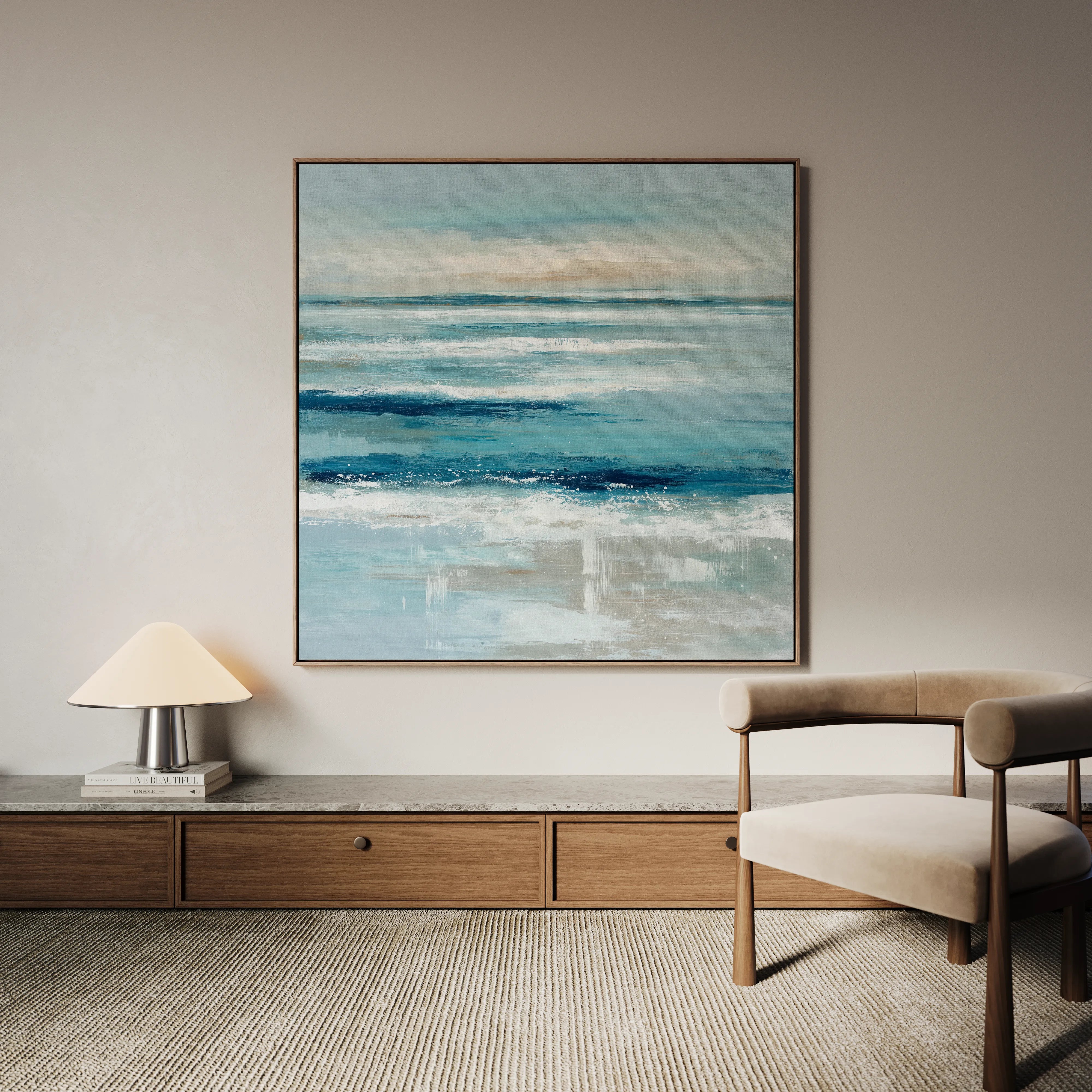 Abstract 976 Canvas Art 16" x 16" / 40 x 40 cm / Black