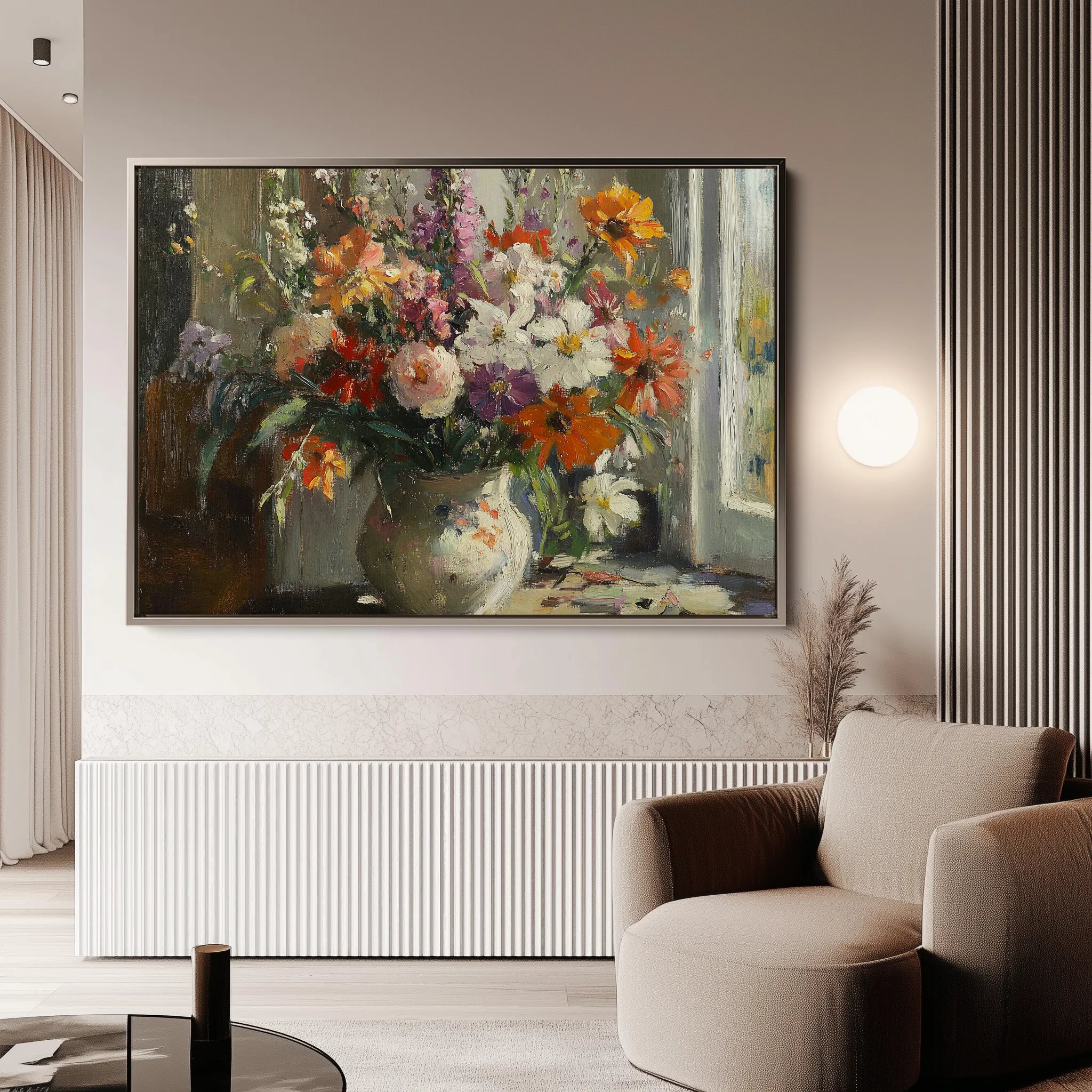 Floral 976 Canvas Art 18" x 24" / 45 x 60 cm / Black