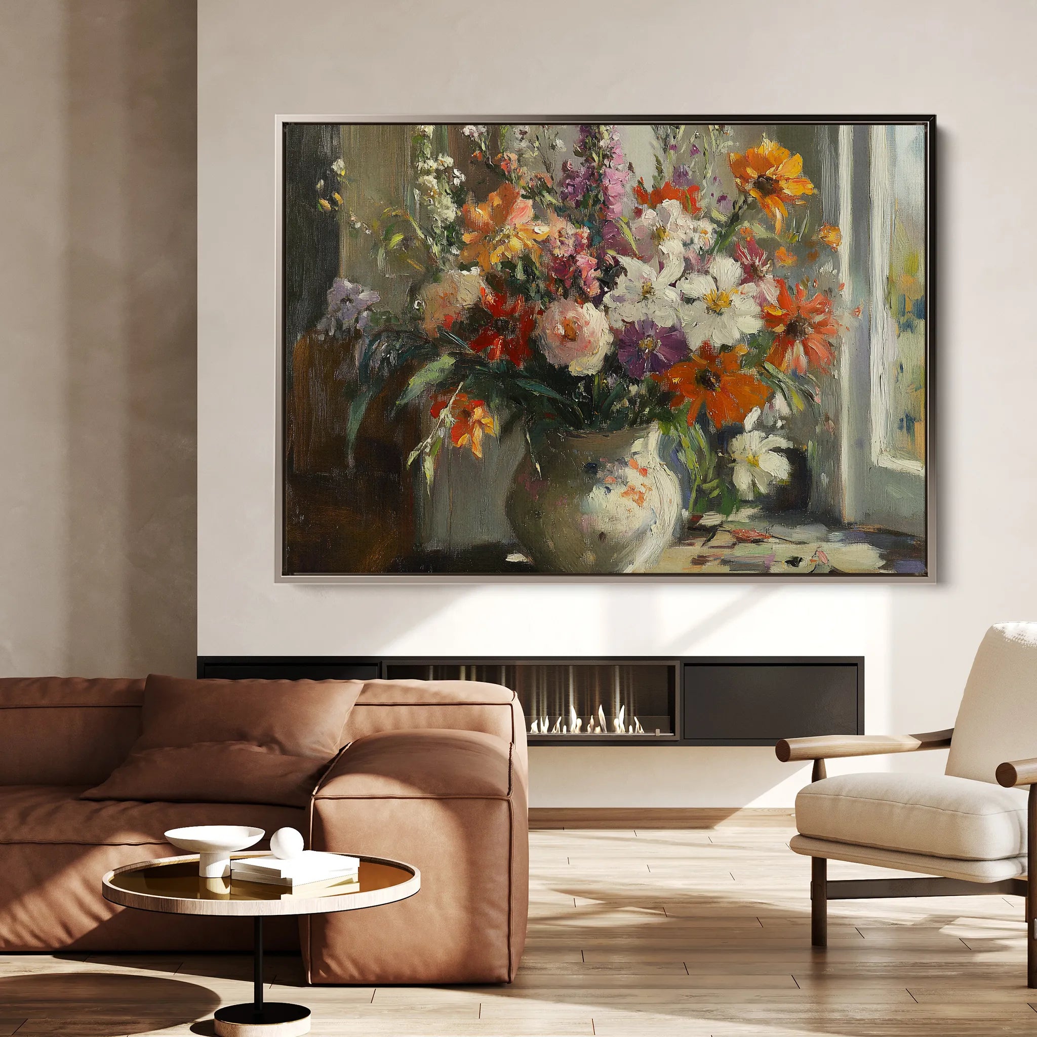 Floral 976 Canvas Art 18" x 24" / 45 x 60 cm / Black