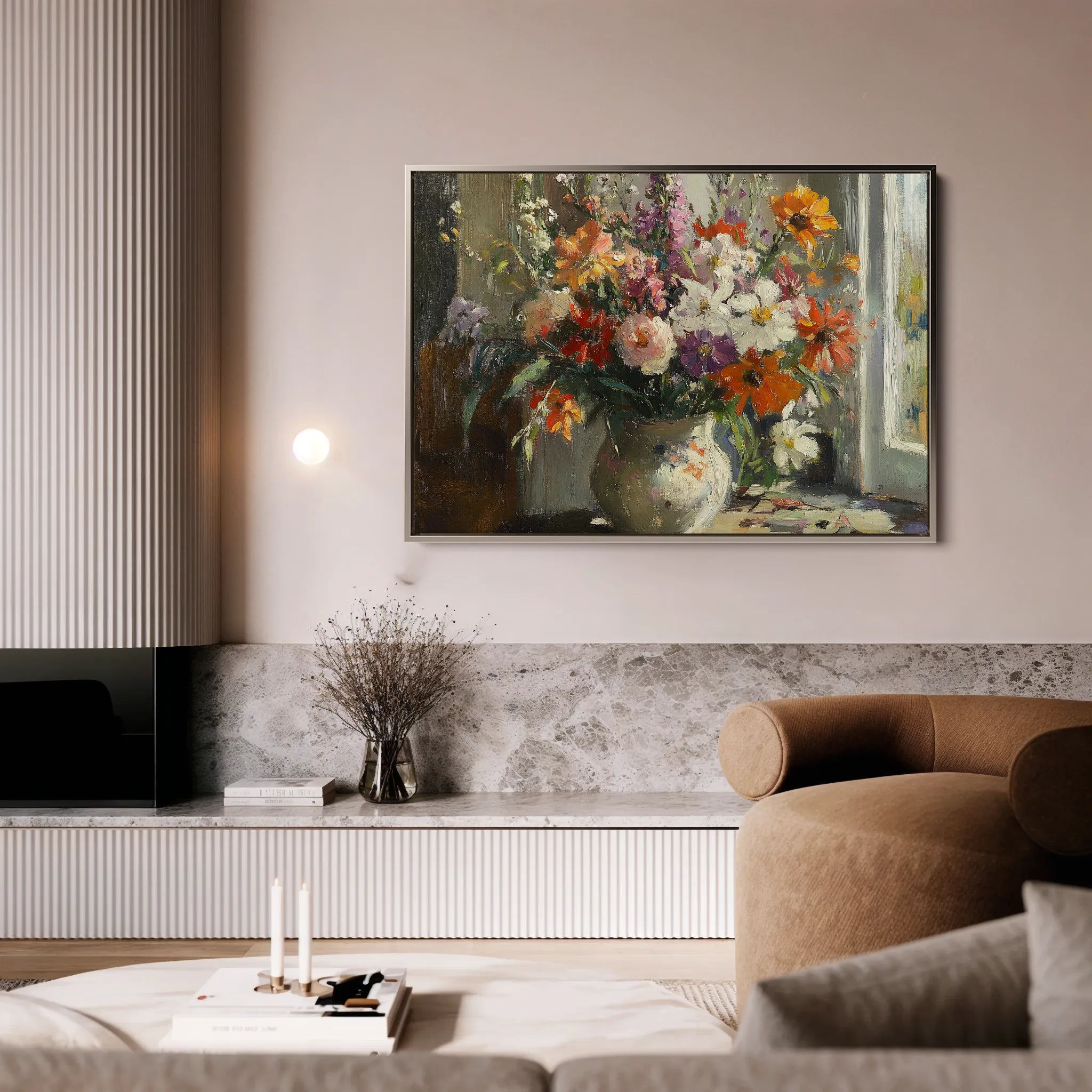 Floral 976 Canvas Art 18" x 24" / 45 x 60 cm / Black