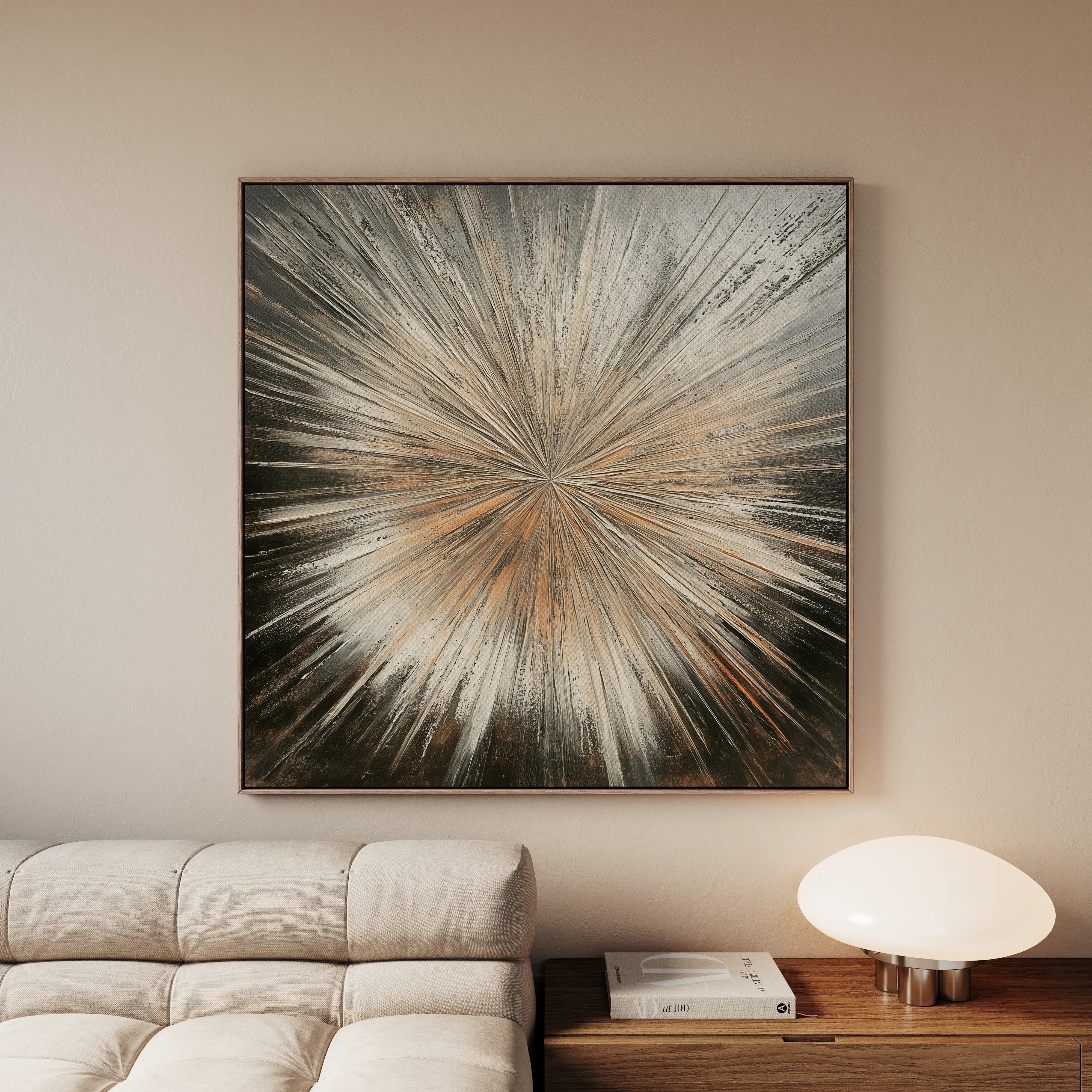 Abstract 977 Canvas Art 16" x 16" / 40 x 40 cm / Black