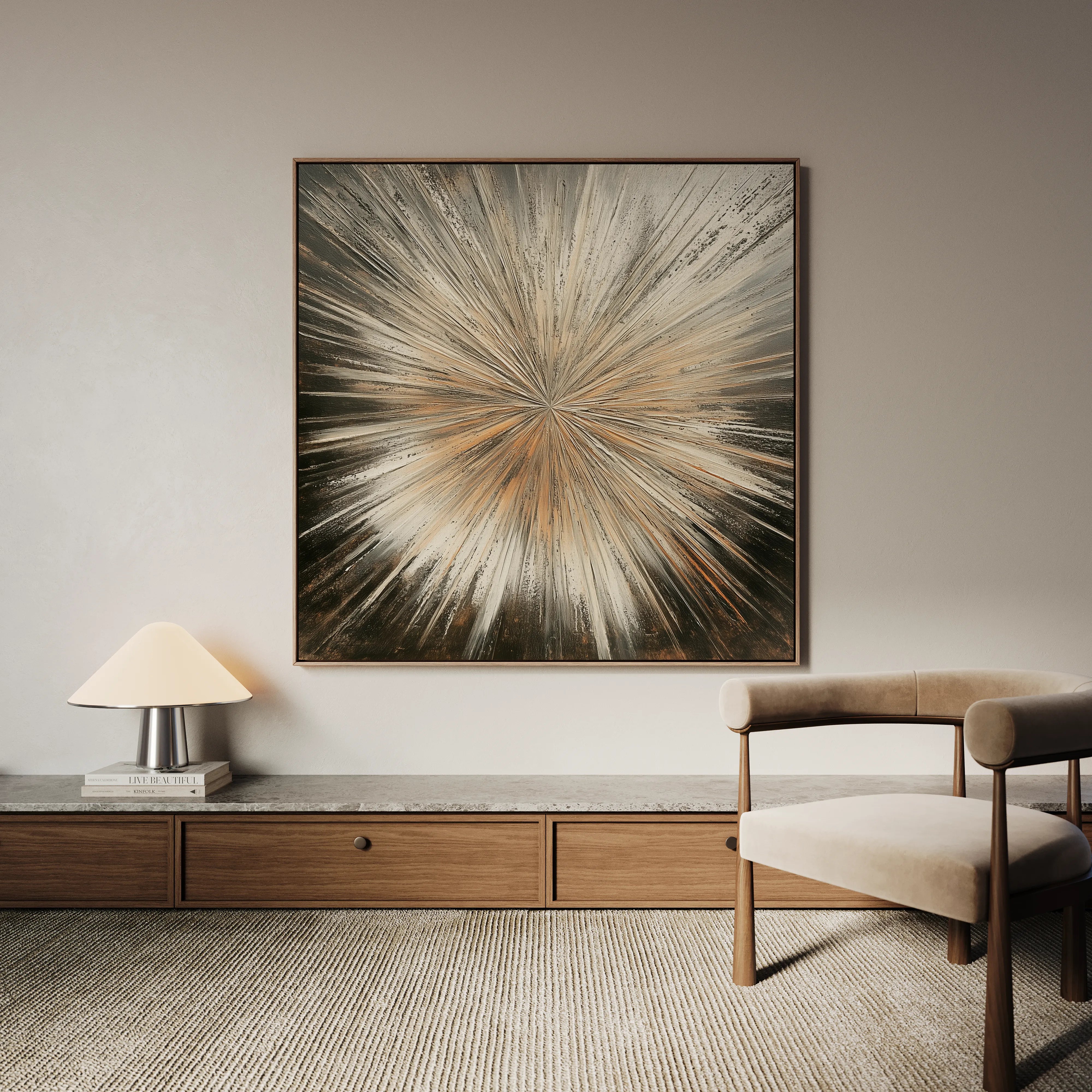 Abstract 977 Canvas Art 16" x 16" / 40 x 40 cm / Black