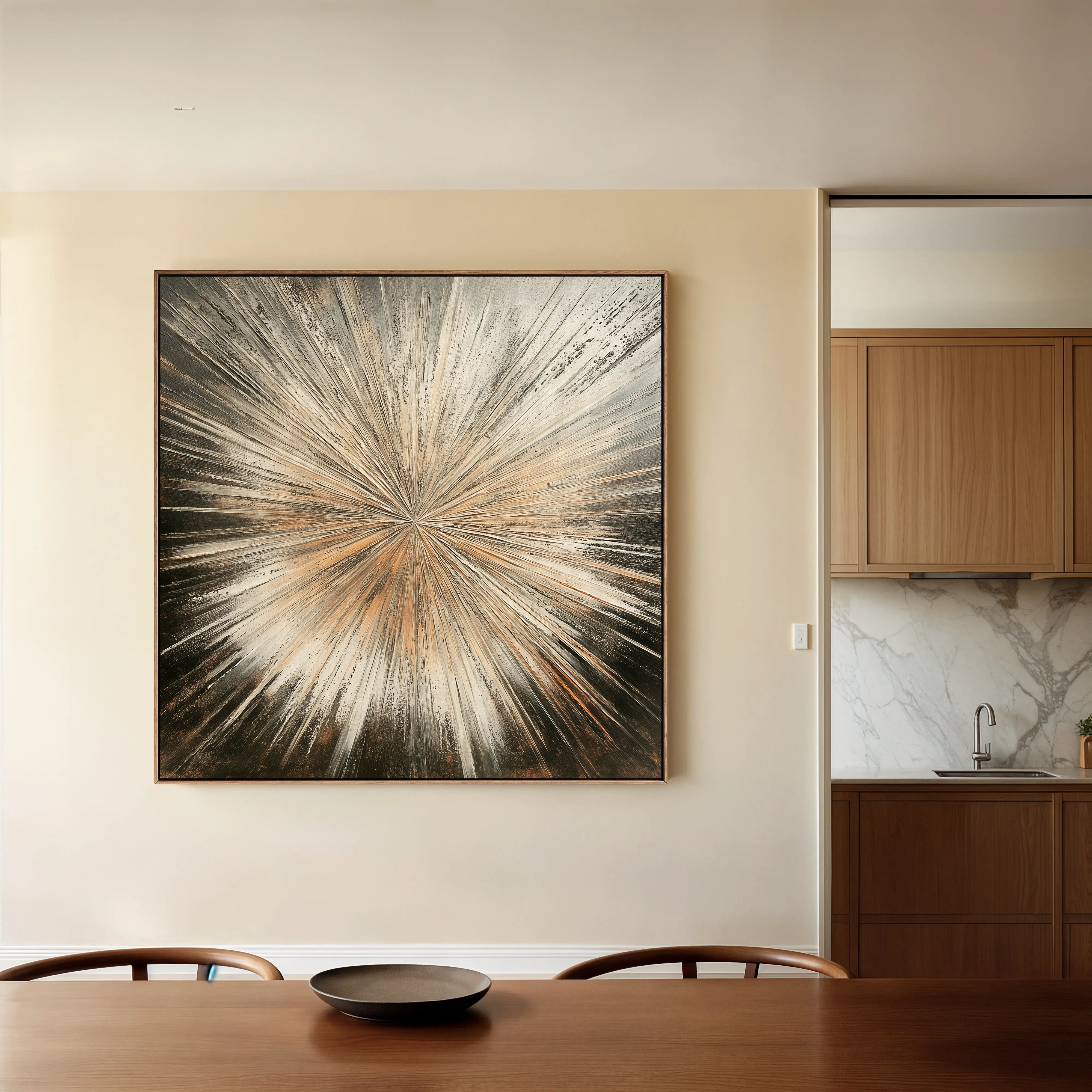 Abstract 977 Canvas Art 16" x 16" / 40 x 40 cm / Black