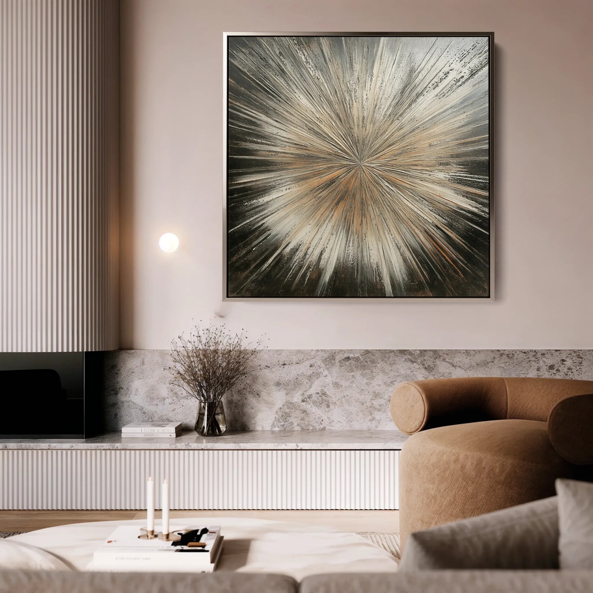 Abstract 977 Canvas Art 16" x 16" / 40 x 40 cm / Black