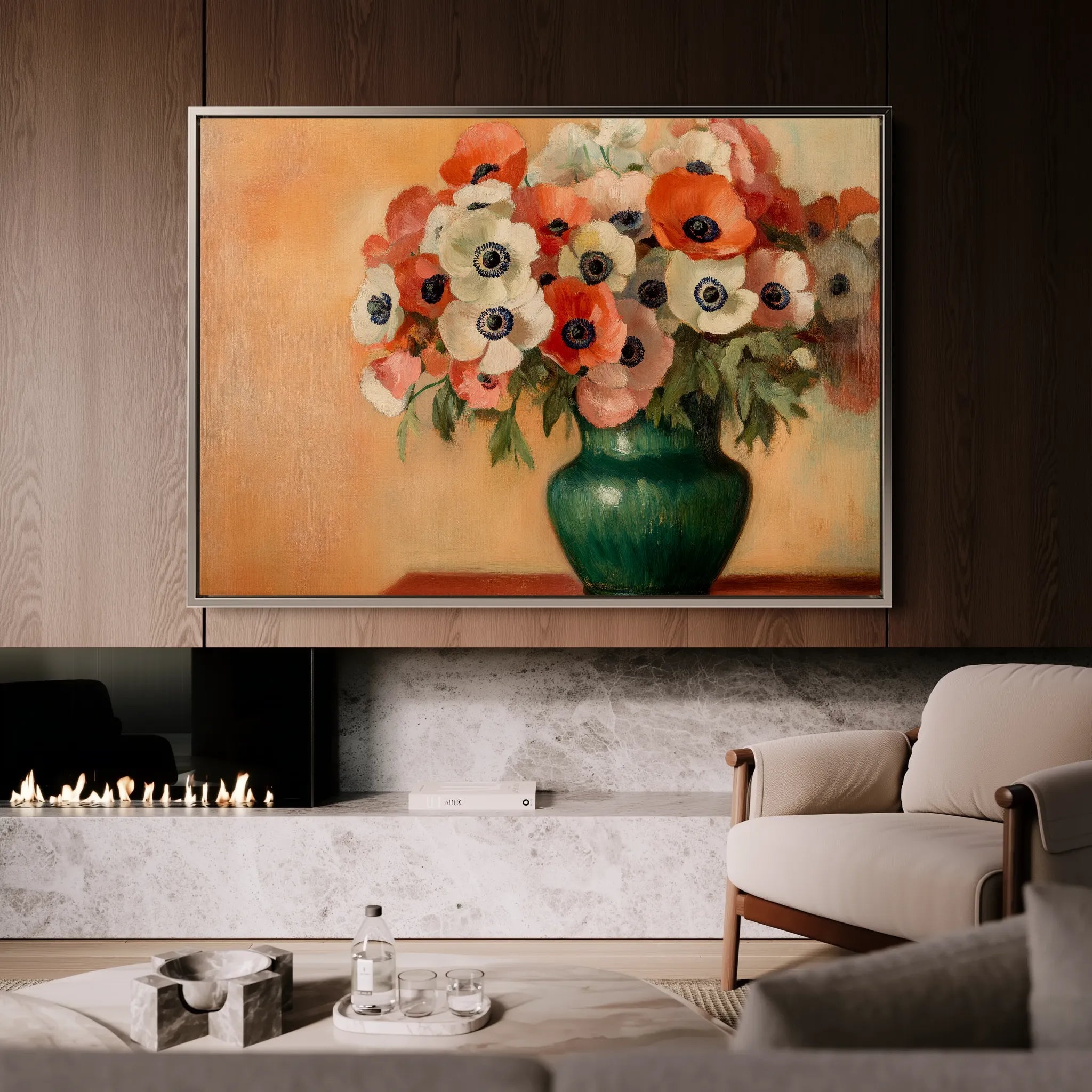 Floral 977 Canvas Art 18" x 24" / 45 x 60 cm / Black