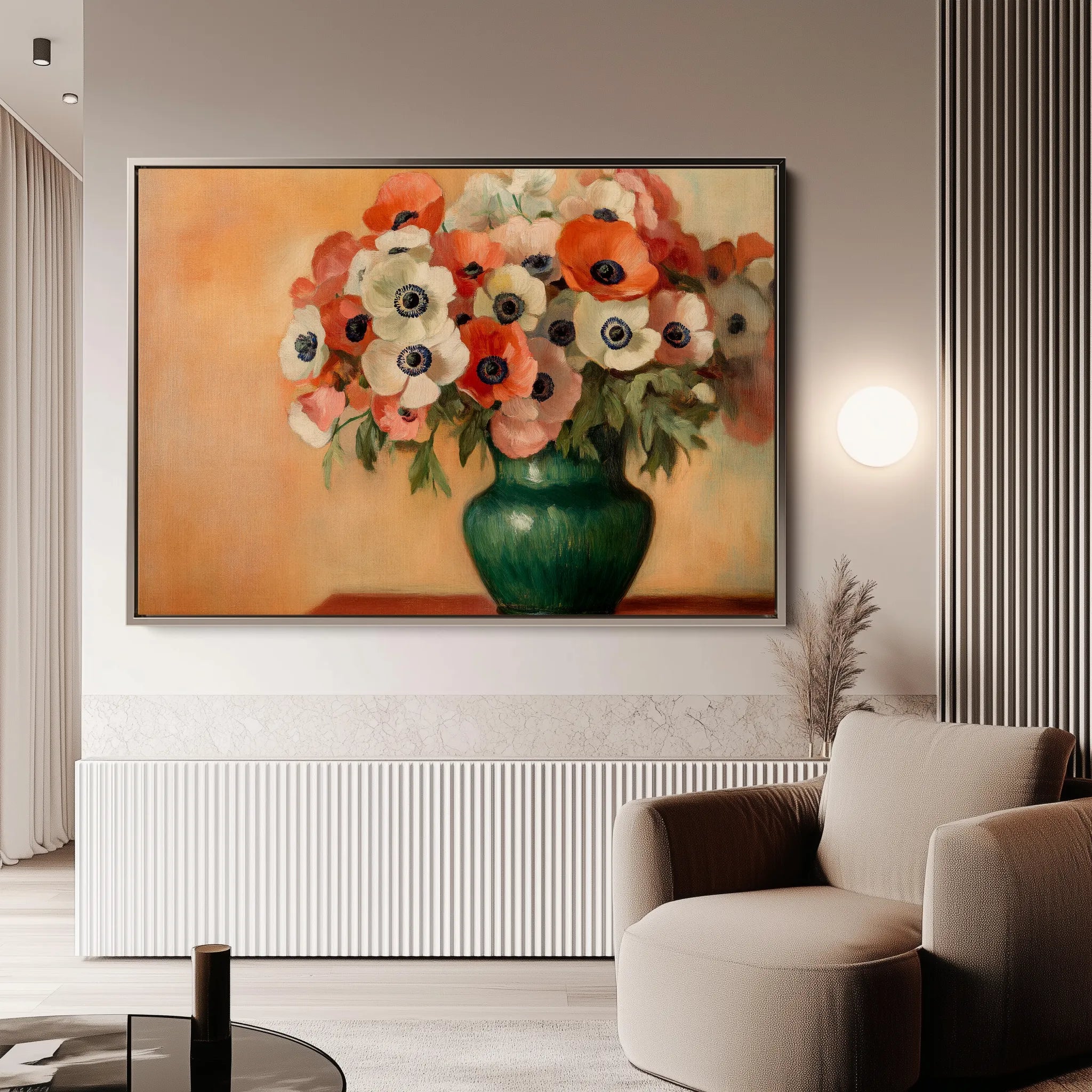 Floral 977 Canvas Art 18" x 24" / 45 x 60 cm / Black