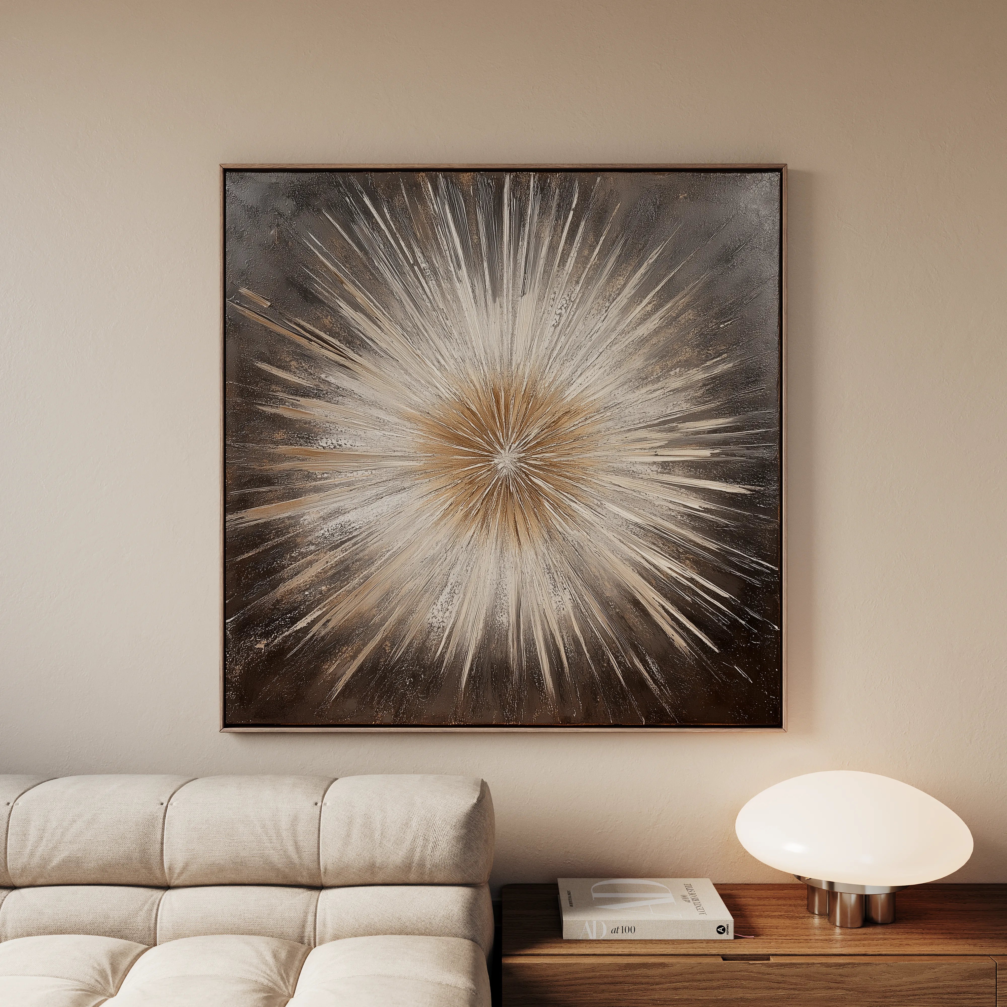 Abstract 979 Canvas Art 16" x 16" / 40 x 40 cm / Black
