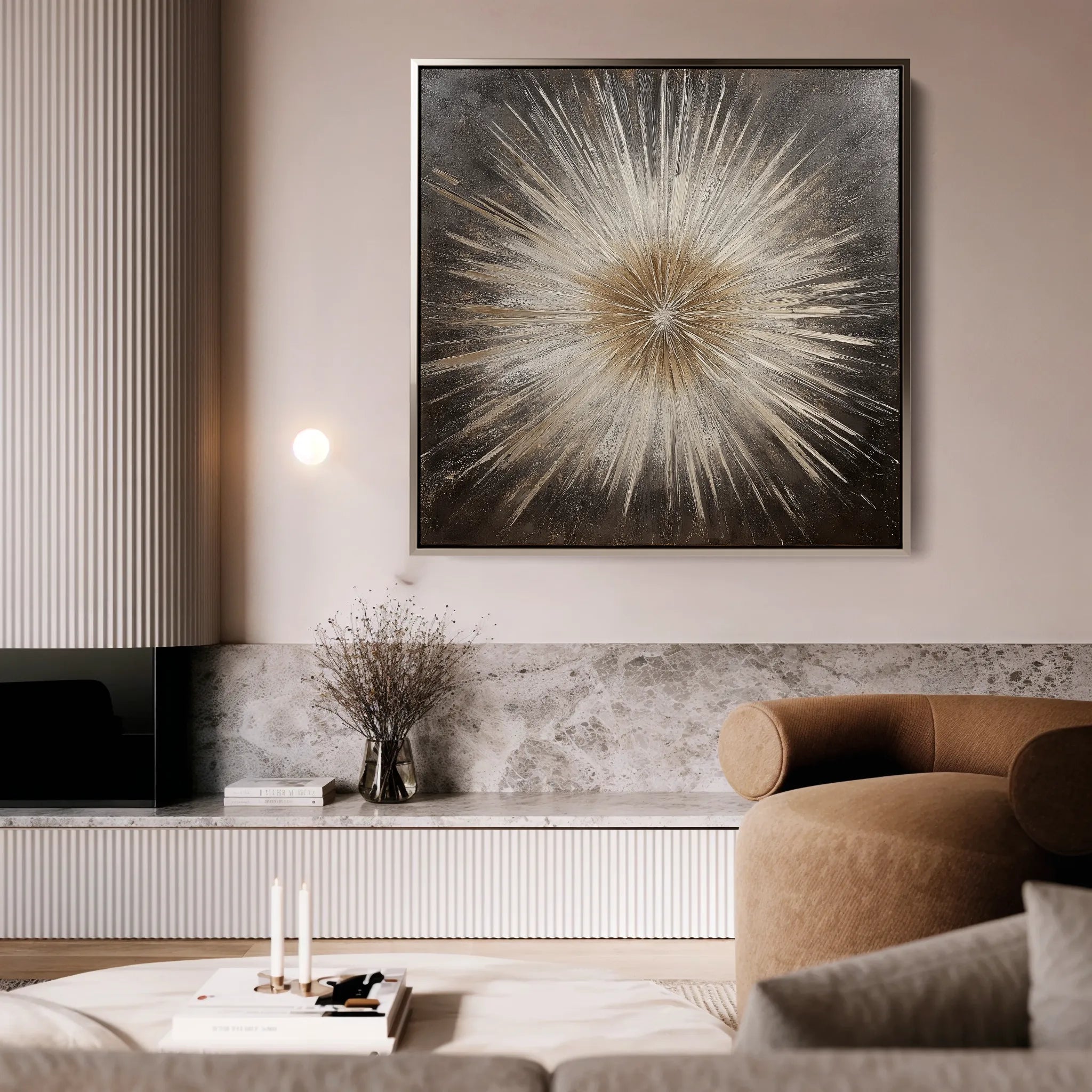 Abstract 979 Canvas Art 16" x 16" / 40 x 40 cm / Black