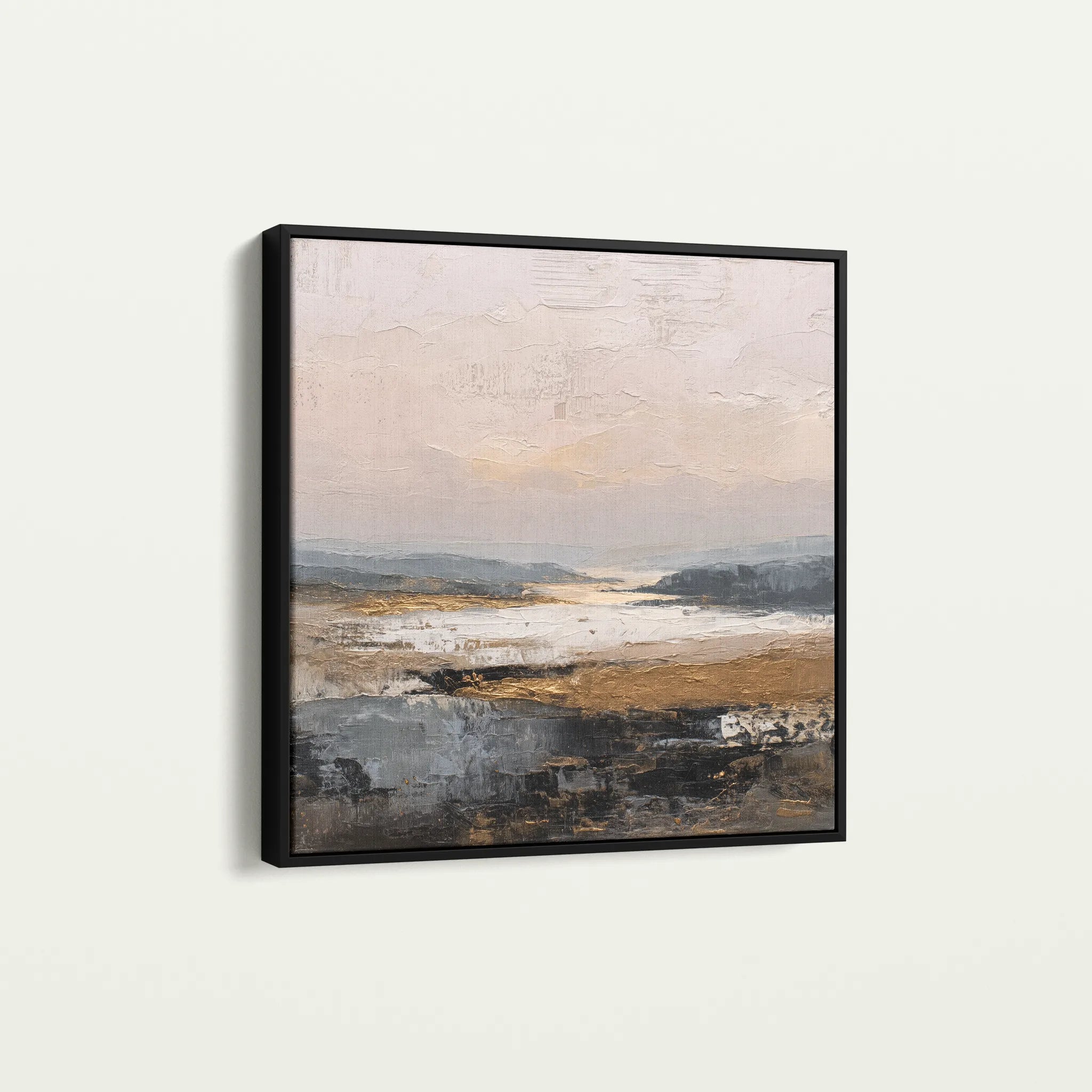 Abstract 980 Canvas Art 16" x 16" / 40 x 40 cm / Black