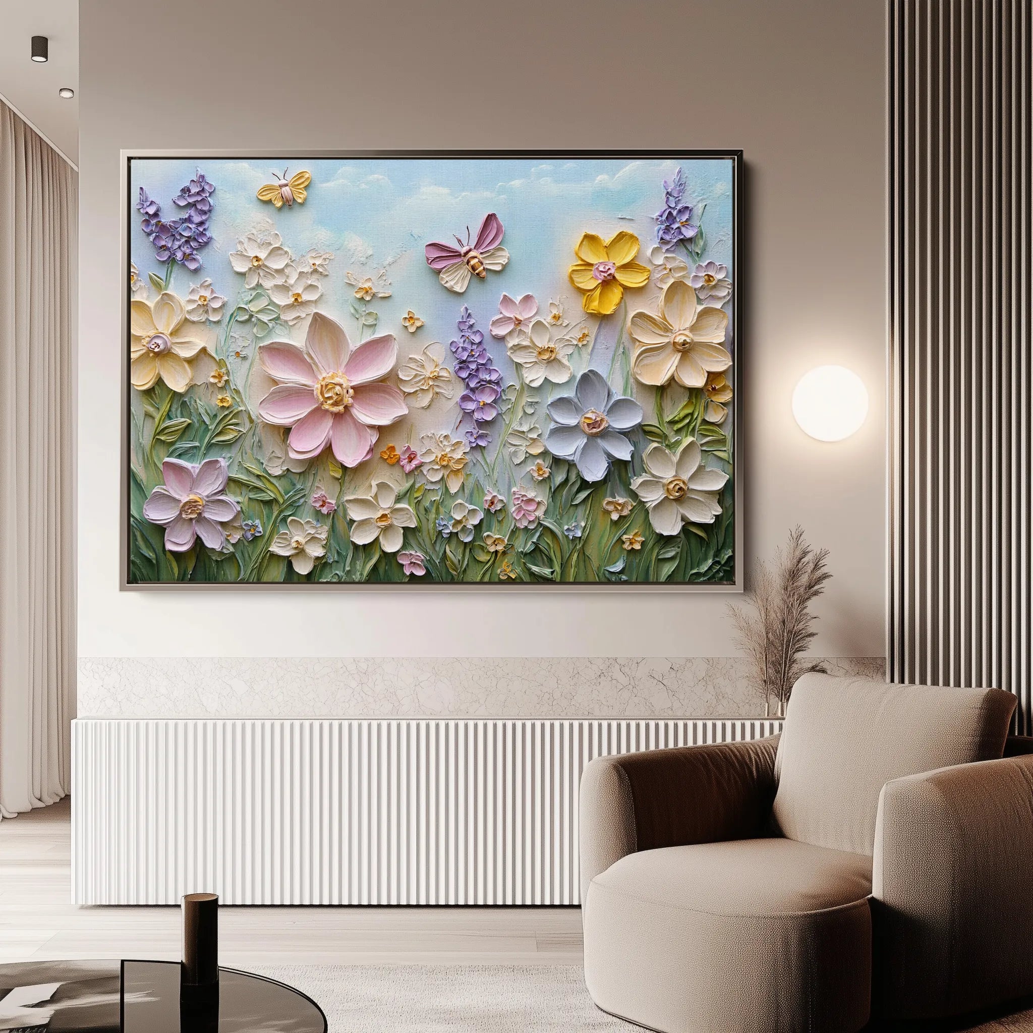 Floral 980 Canvas Art 18" x 24" / 45 x 60 cm / Black