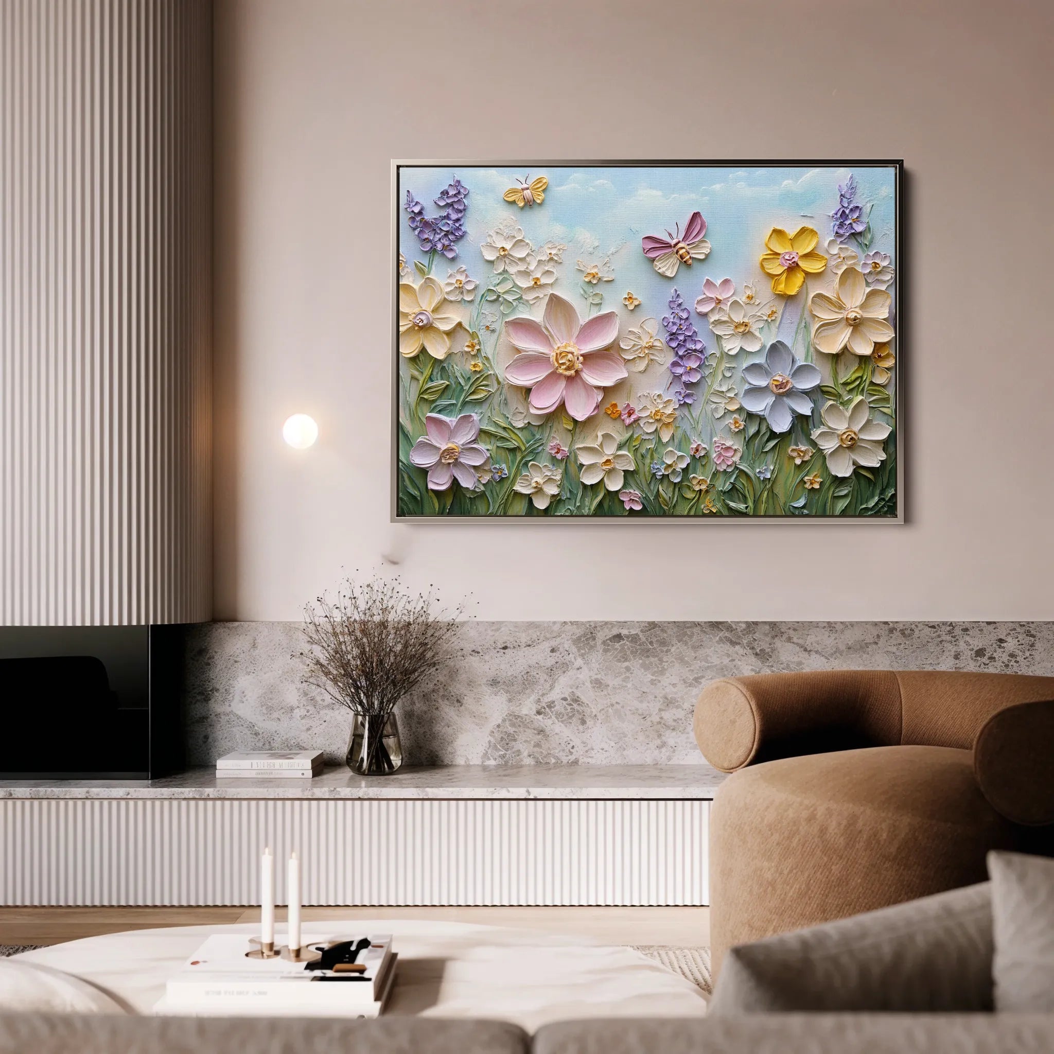 Floral 980 Canvas Art 18" x 24" / 45 x 60 cm / Black