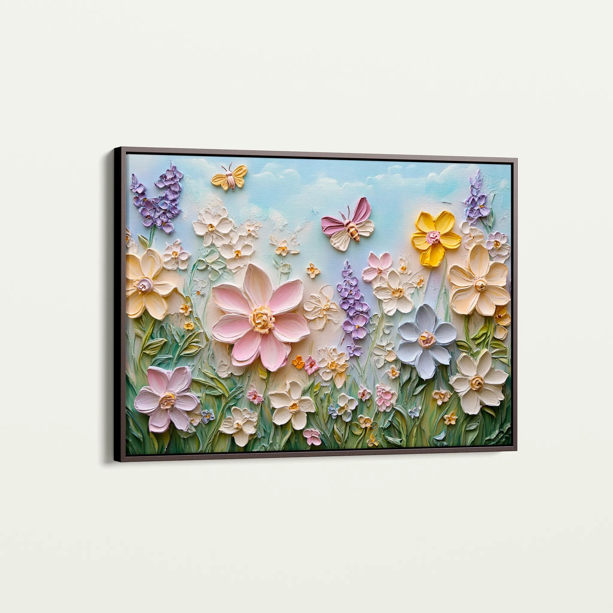 Floral 980 Canvas Art 18" x 24" / 45 x 60 cm / Black