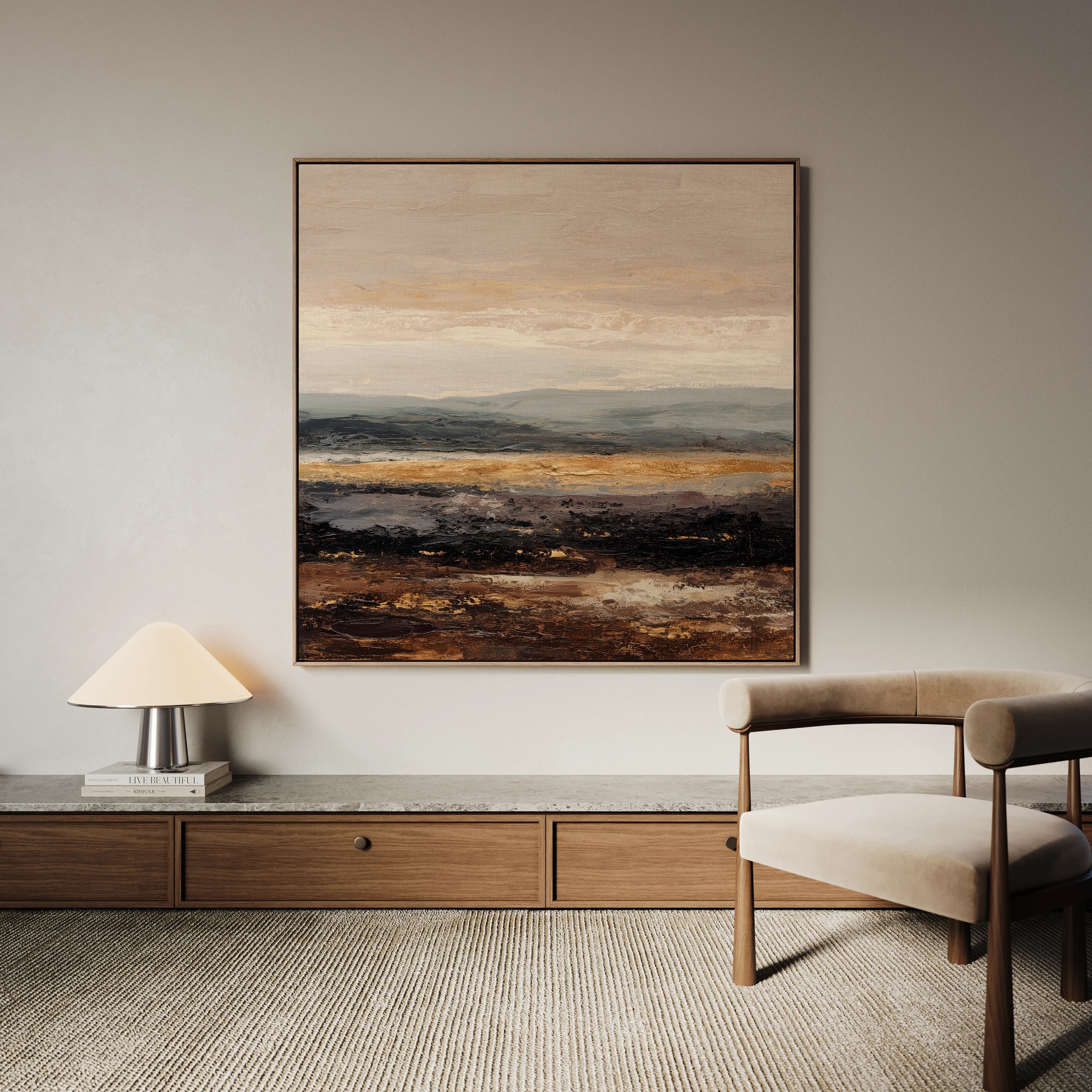 Abstract 981 Canvas Art 16" x 16" / 40 x 40 cm / Black