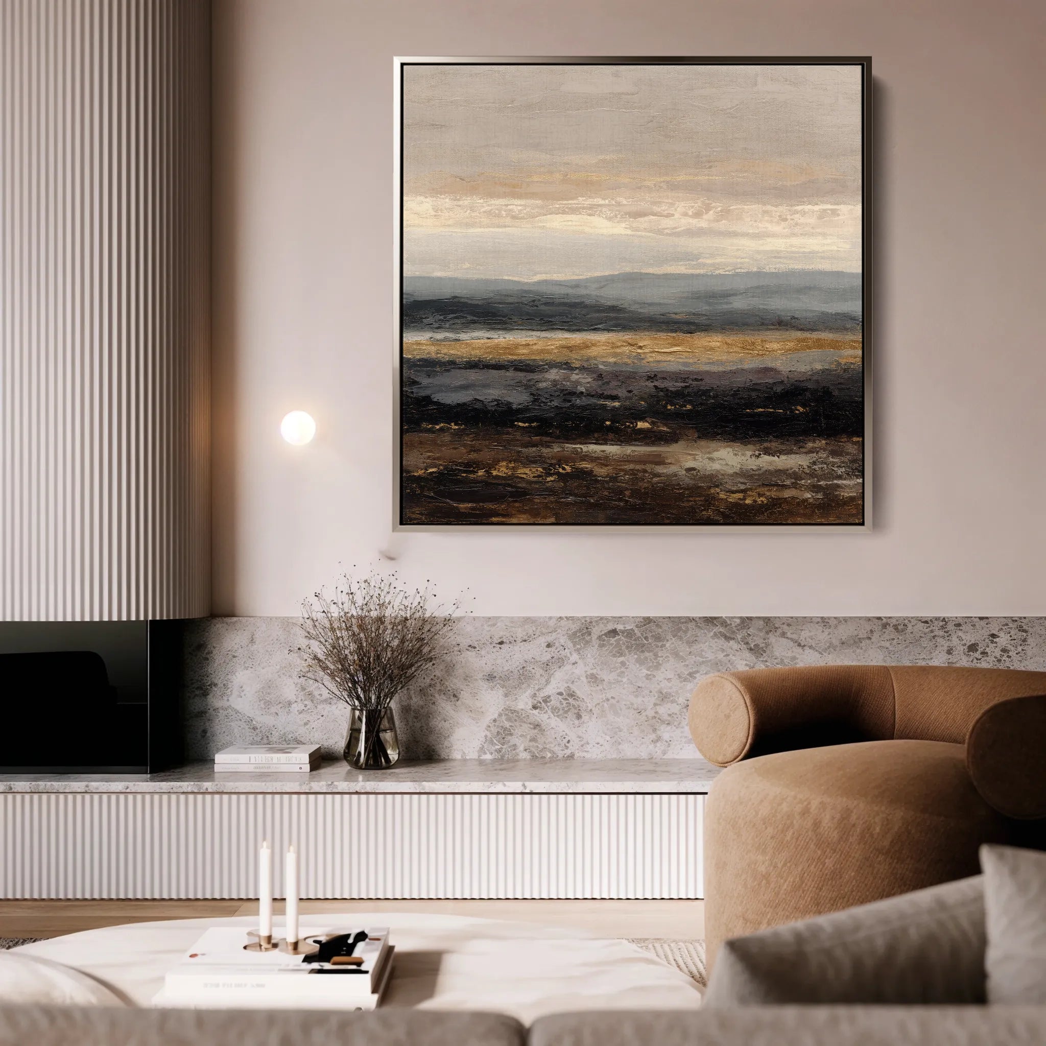 Abstract 981 Canvas Art 16" x 16" / 40 x 40 cm / Black