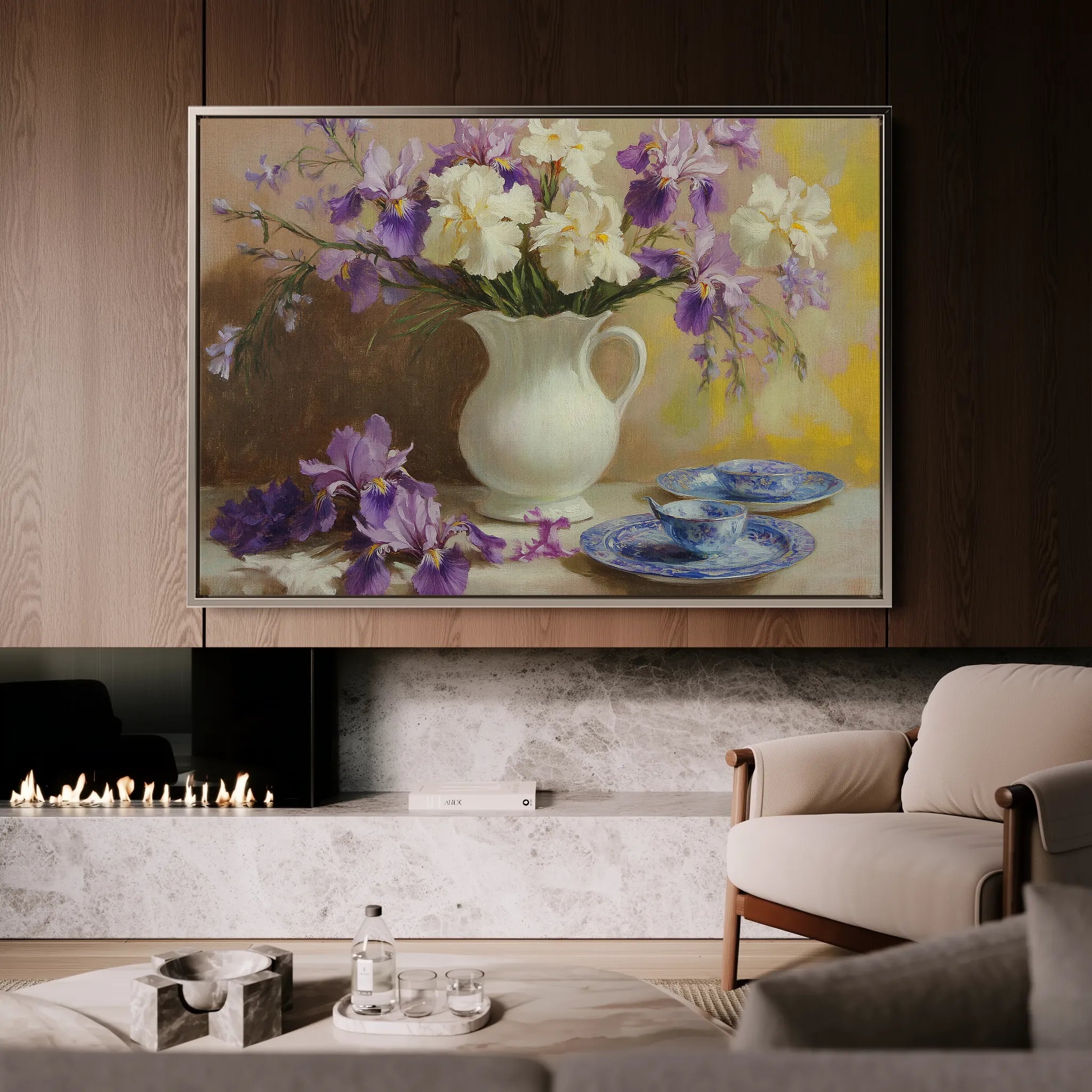 Floral 981 Canvas Art 18" x 24" / 45 x 60 cm / Black