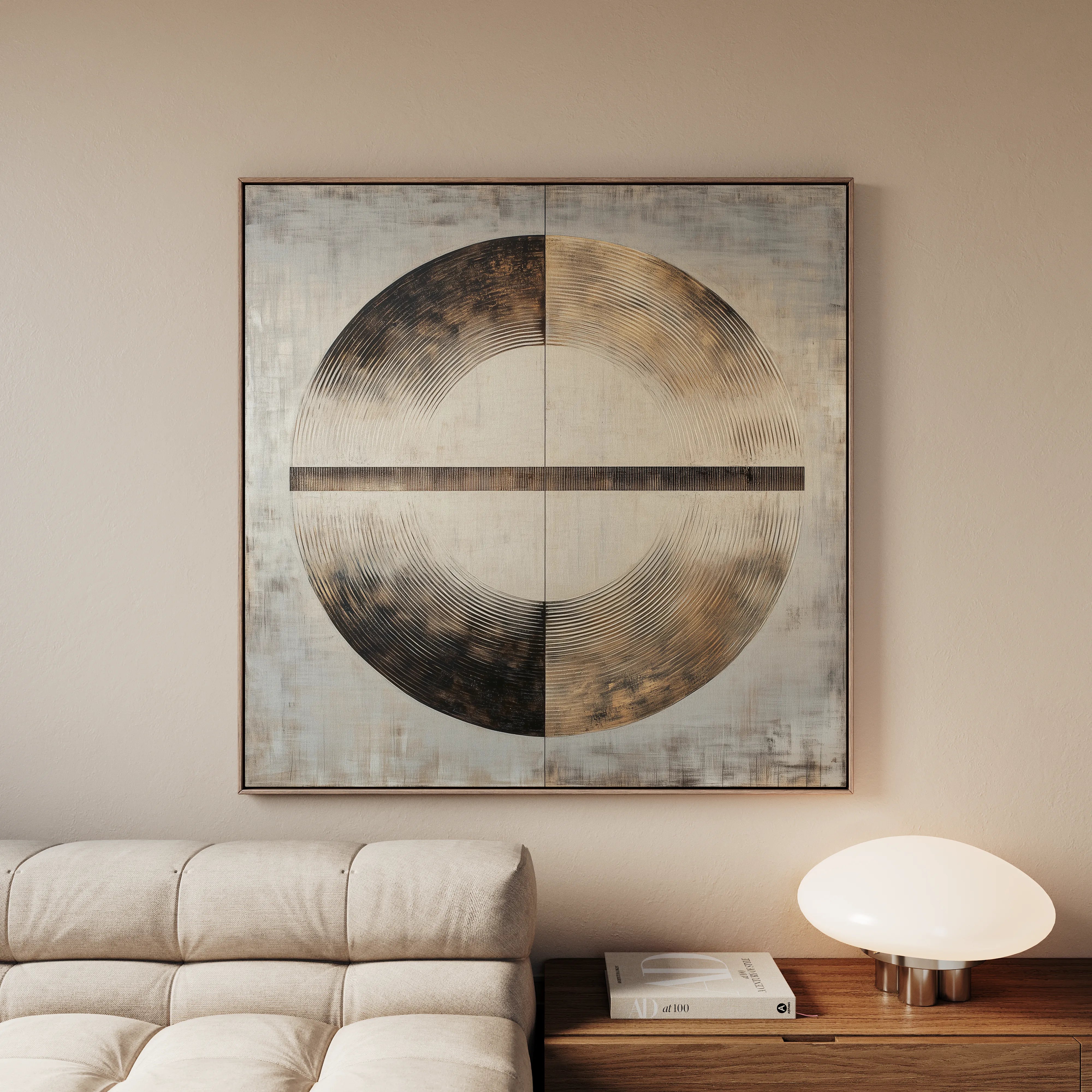 Abstract 982 Canvas Art 16" x 16" / 40 x 40 cm / Black
