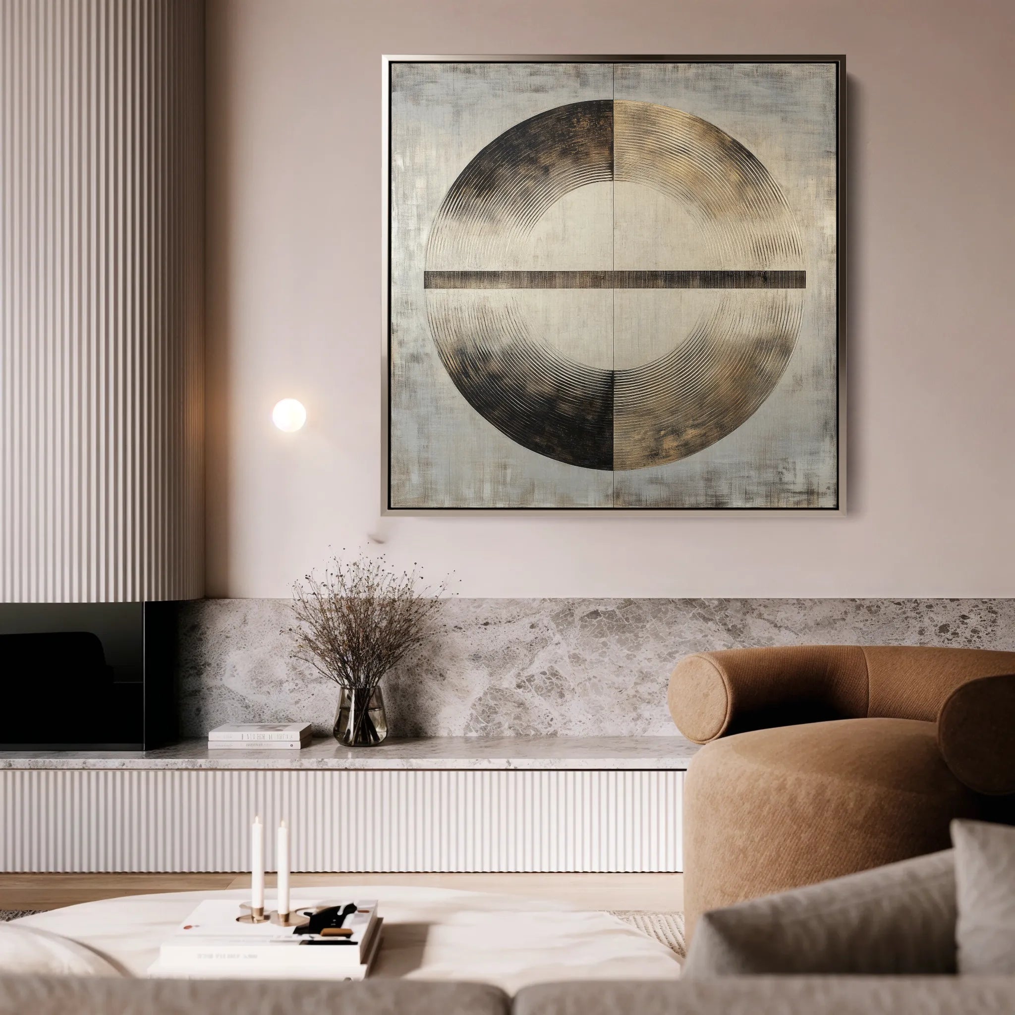 Abstract 982 Canvas Art 16" x 16" / 40 x 40 cm / Black