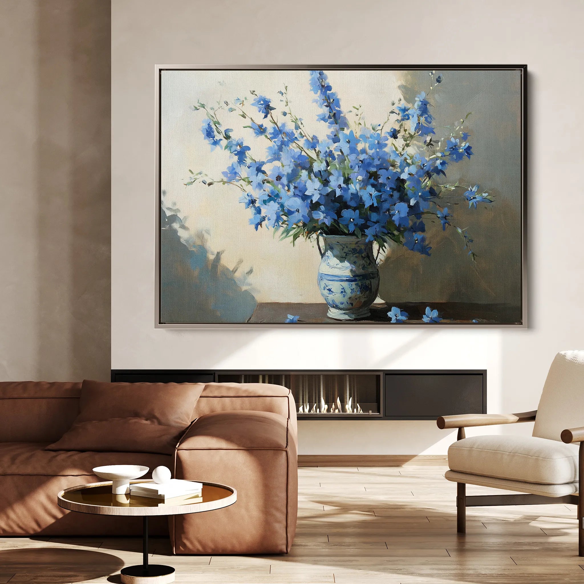 Floral 982 Canvas Art 18" x 24" / 45 x 60 cm / Black