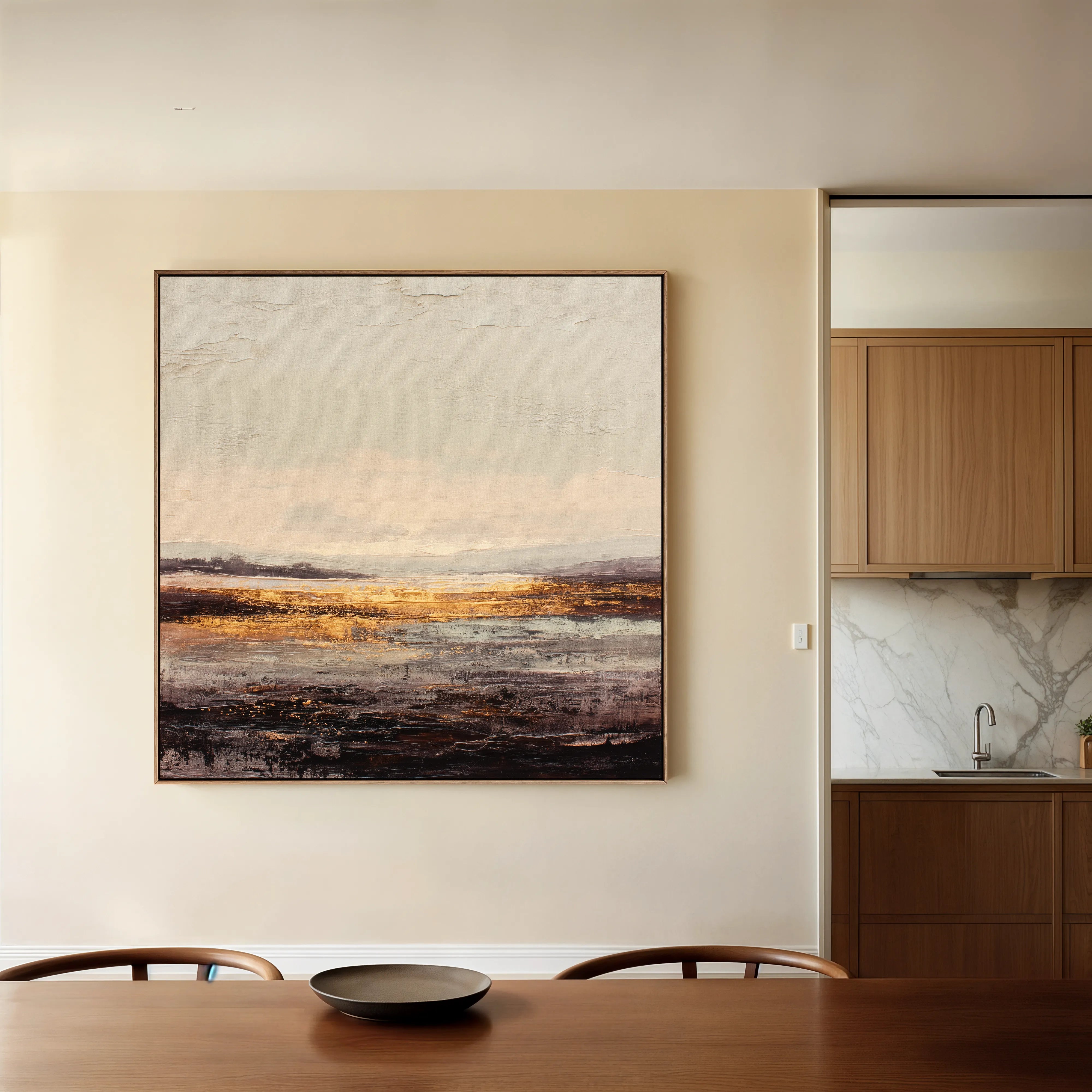 Abstract 983 Canvas Art 16" x 16" / 40 x 40 cm / Black