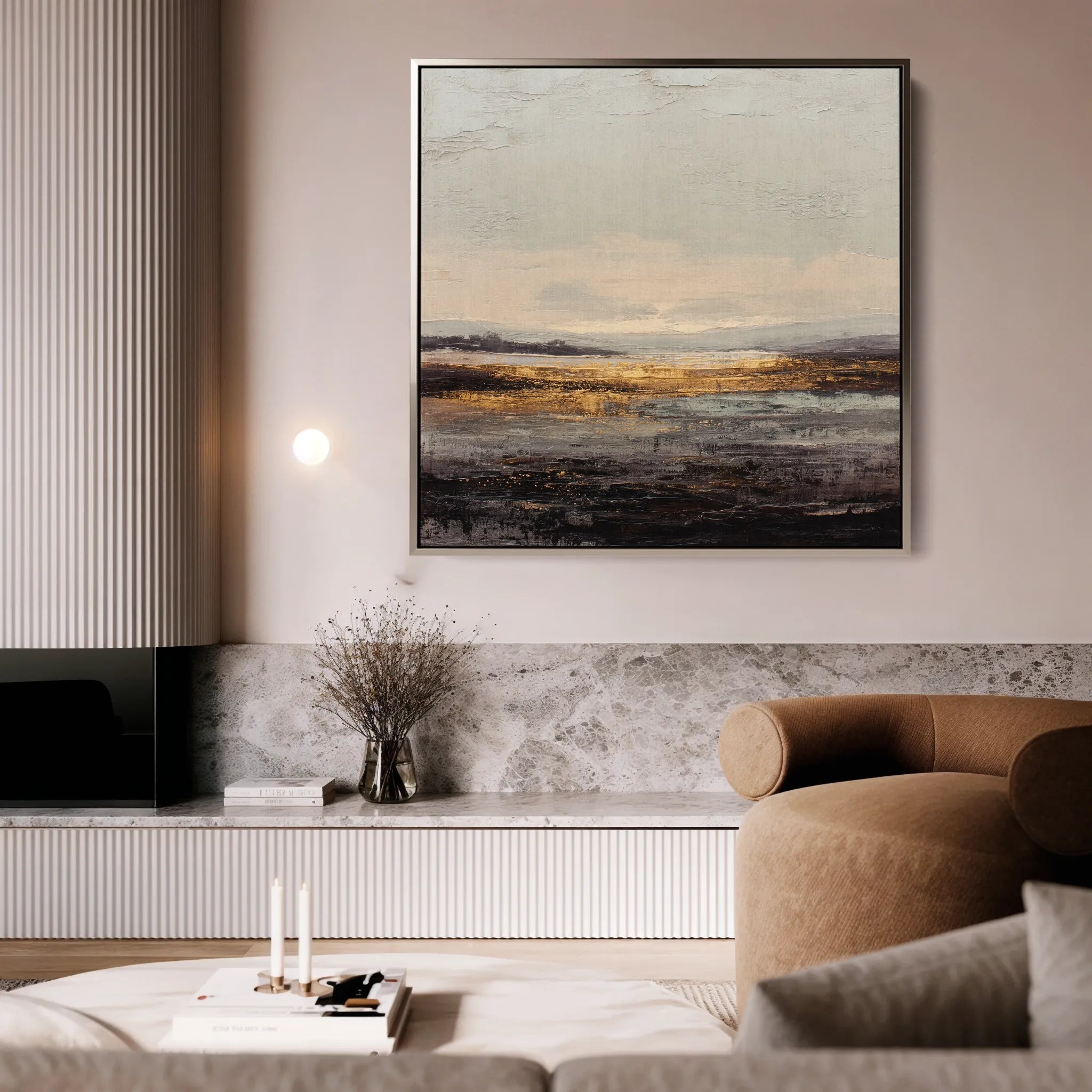 Abstract 983 Canvas Art 16" x 16" / 40 x 40 cm / Black