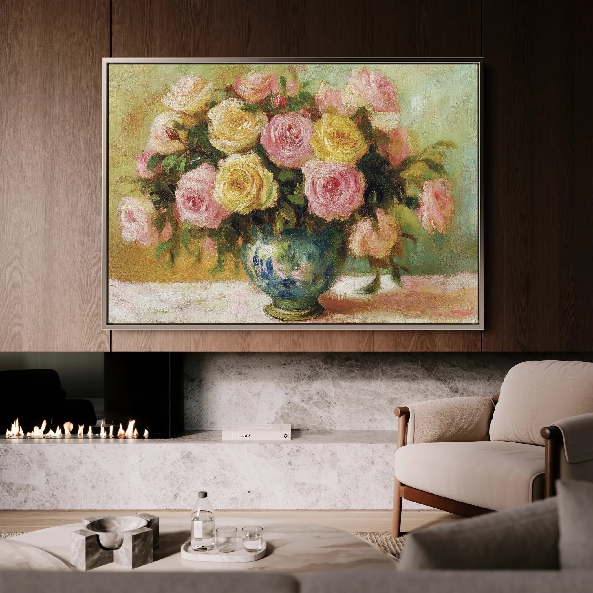 Floral 983 Canvas Art 18" x 24" / 45 x 60 cm / Black
