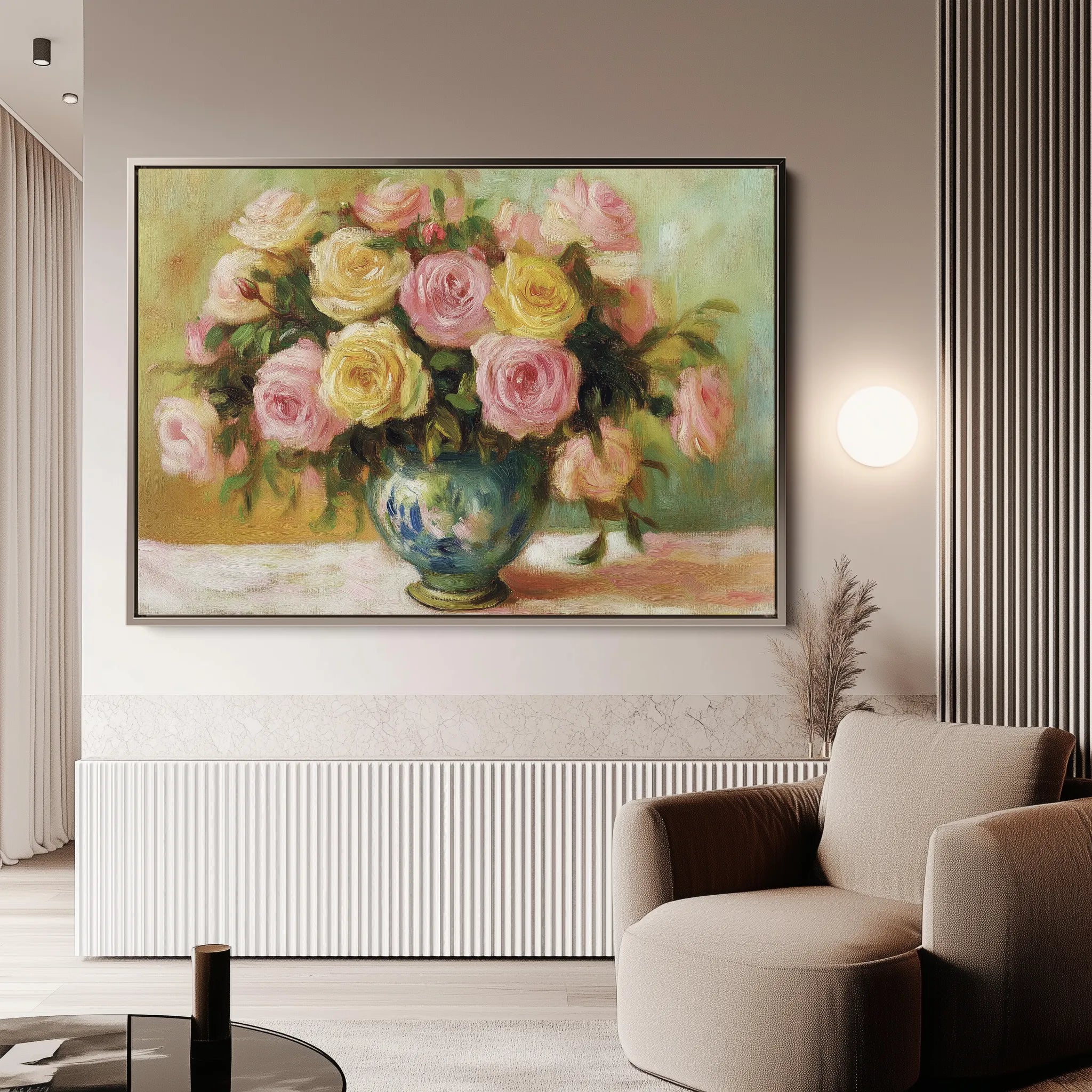 Floral 983 Canvas Art 18" x 24" / 45 x 60 cm / Black