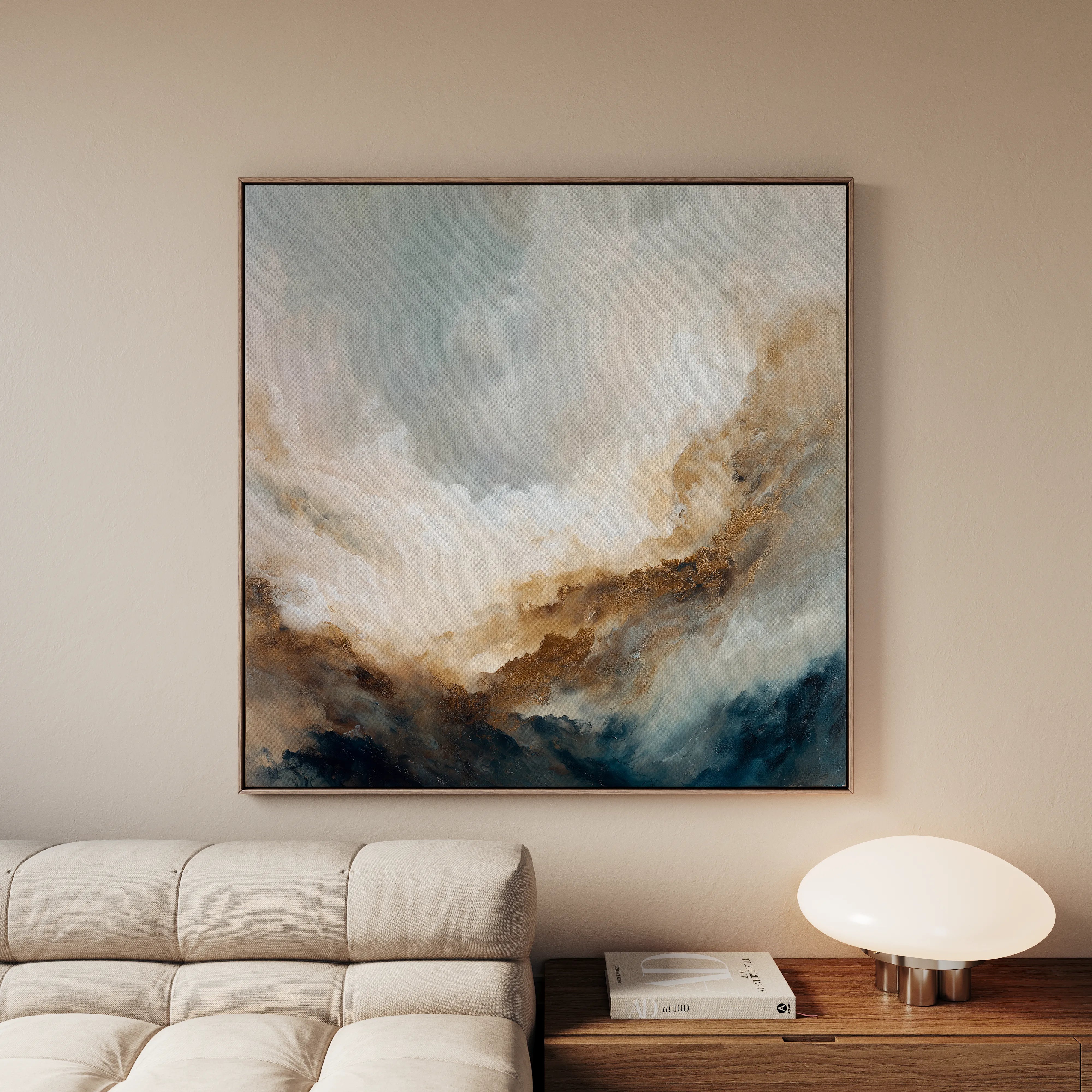 Abstract 985 Canvas Art 16" x 16" / 40 x 40 cm / Black
