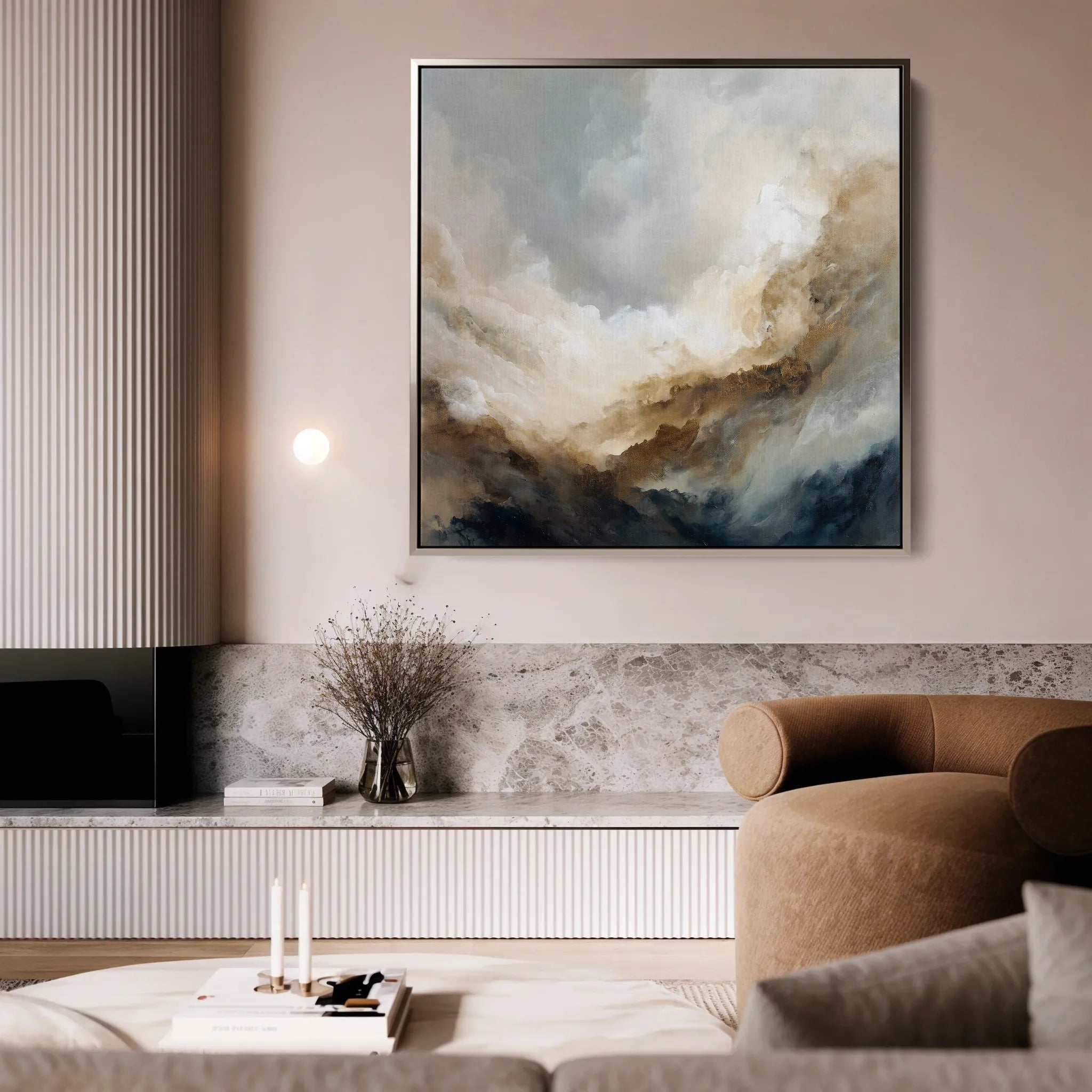 Abstract 985 Canvas Art 16" x 16" / 40 x 40 cm / Black