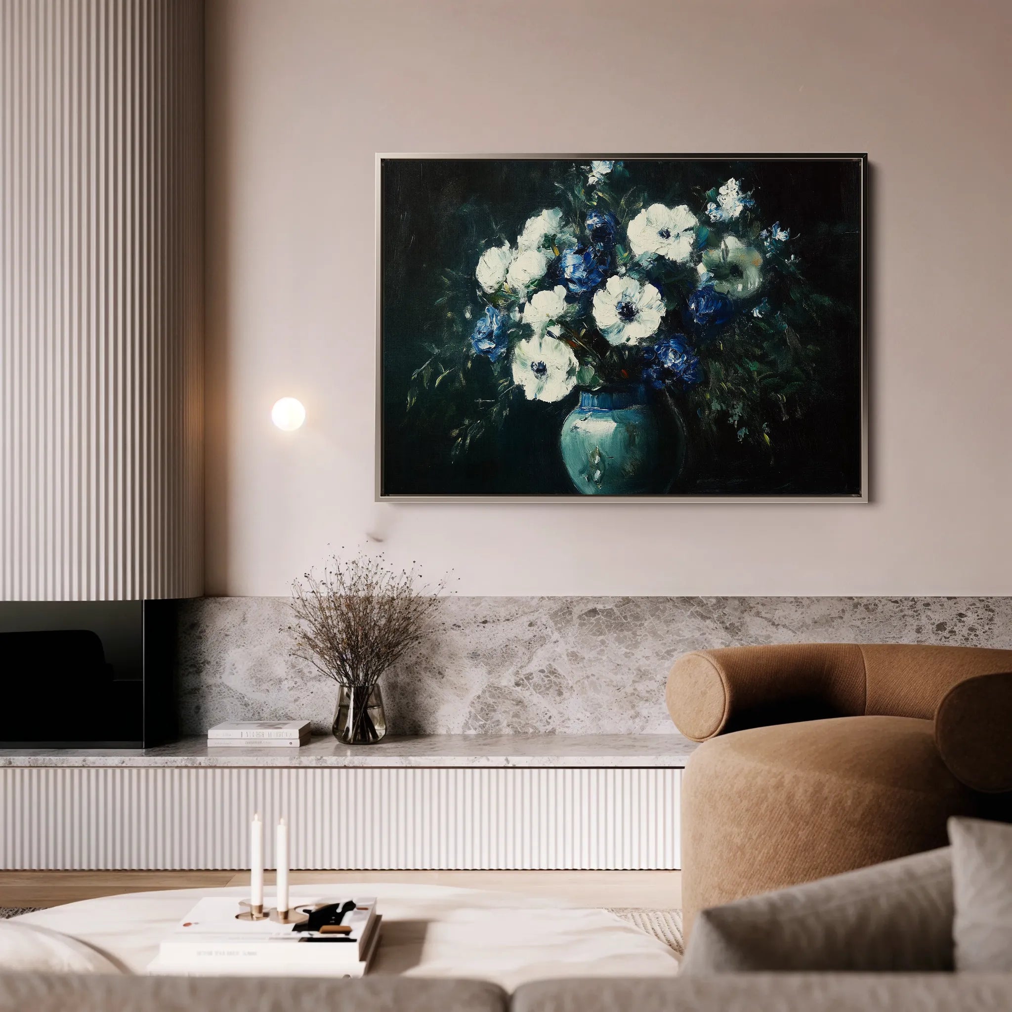 Floral 985 Canvas Art 18" x 24" / 45 x 60 cm / Black