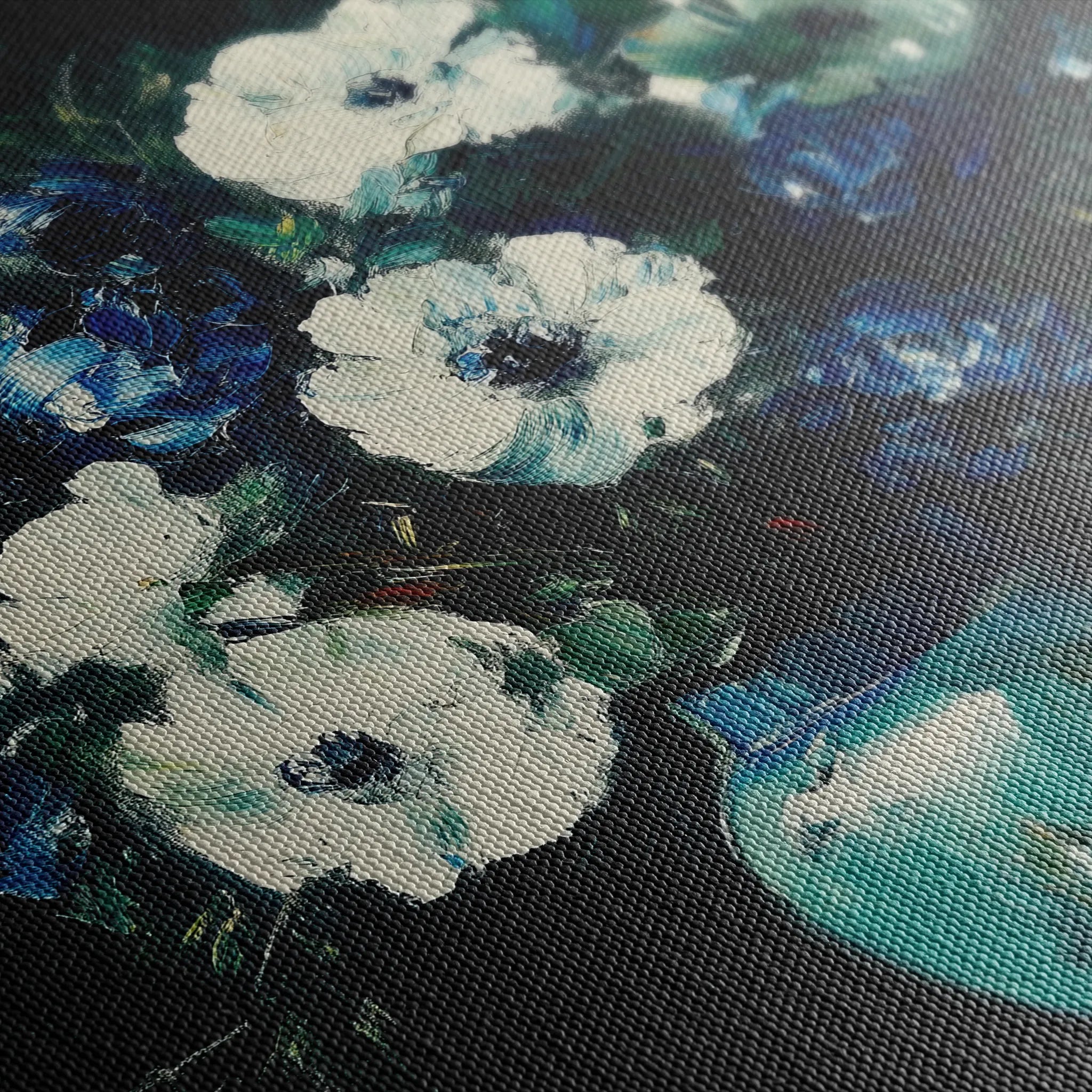 Floral 985 Canvas Art 18" x 24" / 45 x 60 cm / Black