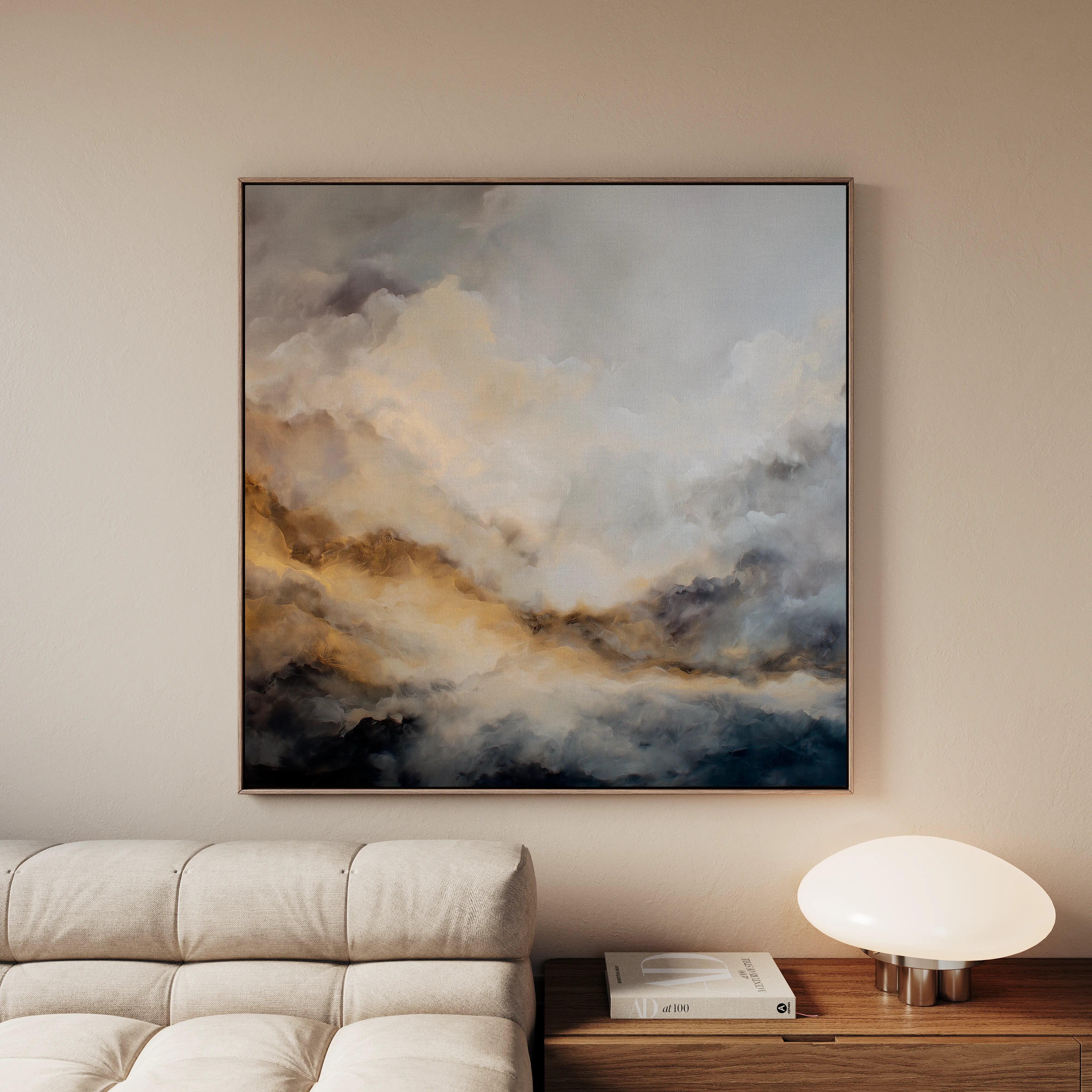 Abstract 986 Canvas Art 16" x 16" / 40 x 40 cm / Black