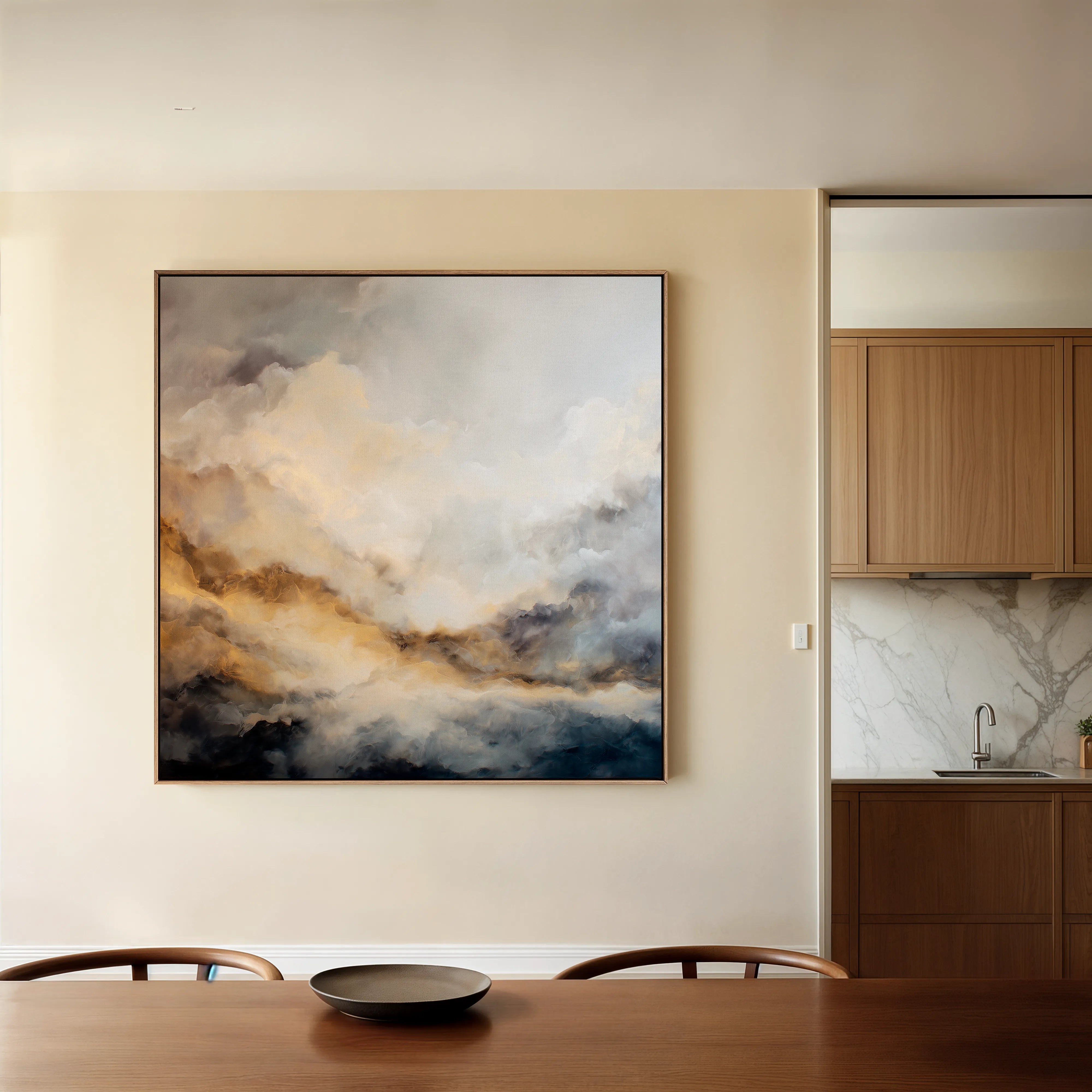 Abstract 986 Canvas Art 16" x 16" / 40 x 40 cm / Black