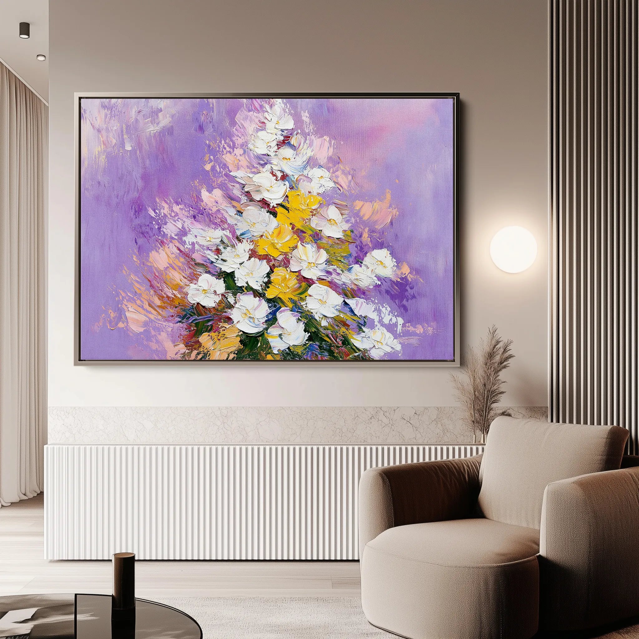 Floral 986 Canvas Art 18" x 24" / 45 x 60 cm / Black
