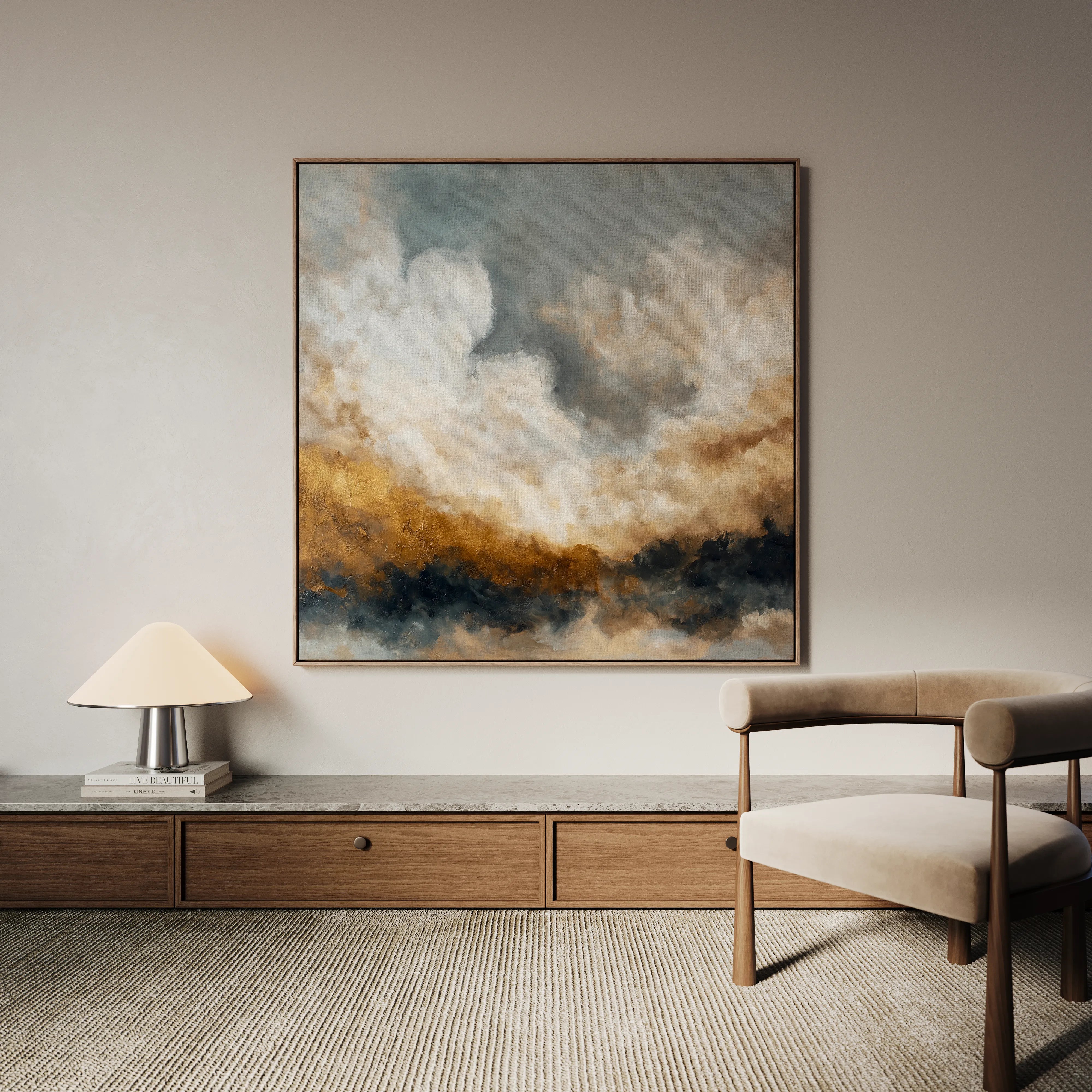 Abstract 987 Canvas Art 16" x 16" / 40 x 40 cm / Black