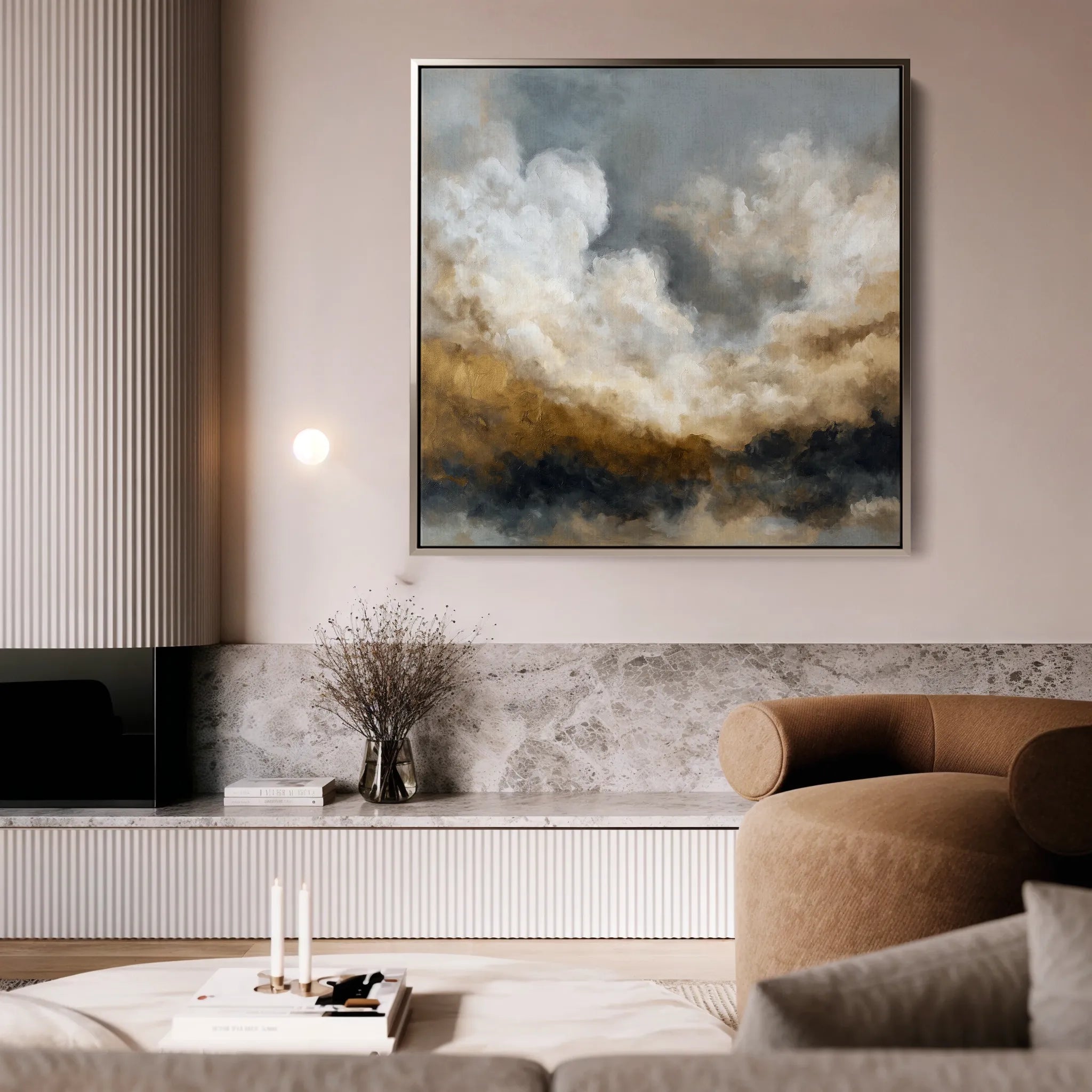 Abstract 987 Canvas Art 16" x 16" / 40 x 40 cm / Black