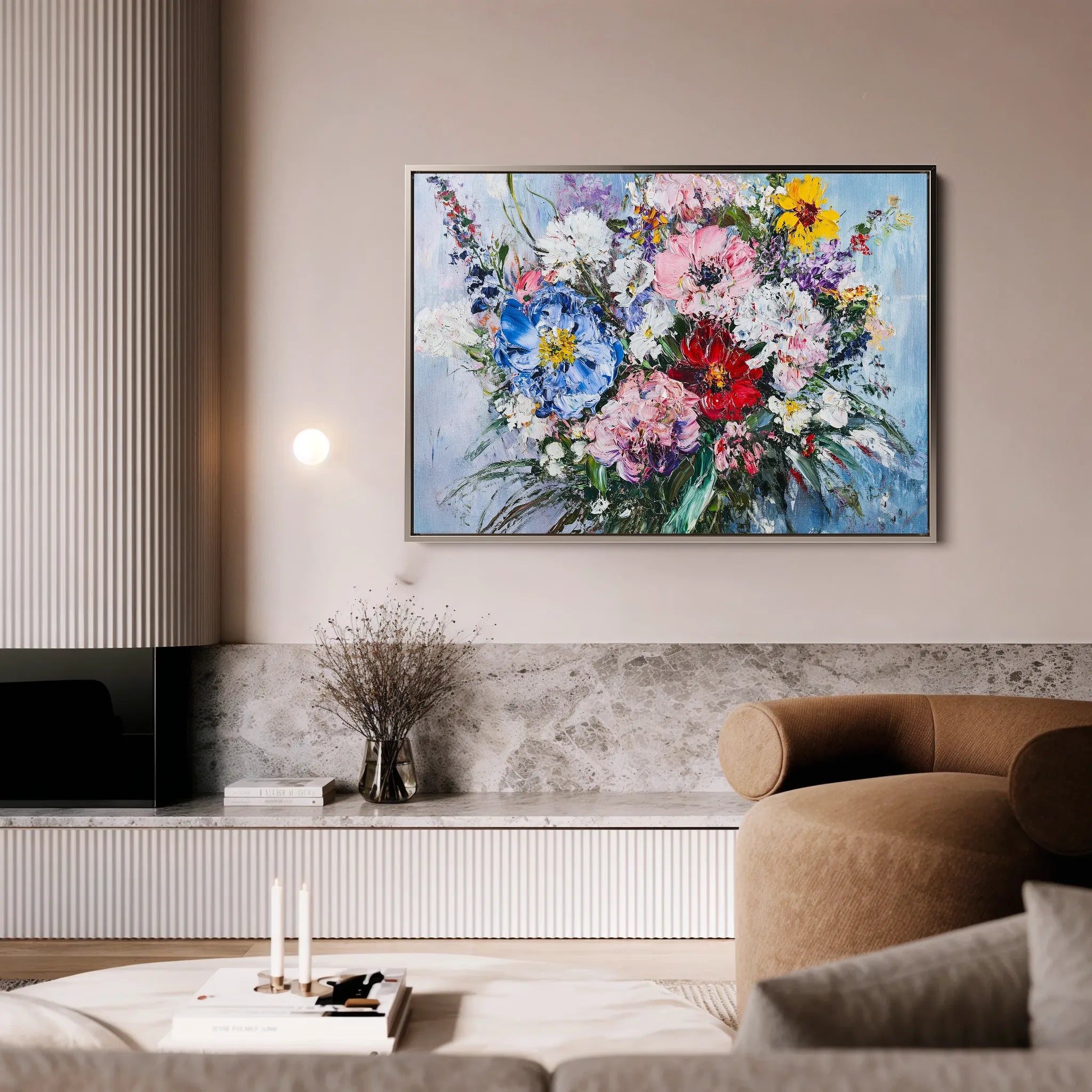 Floral 987 Canvas Art 18" x 24" / 45 x 60 cm / Black