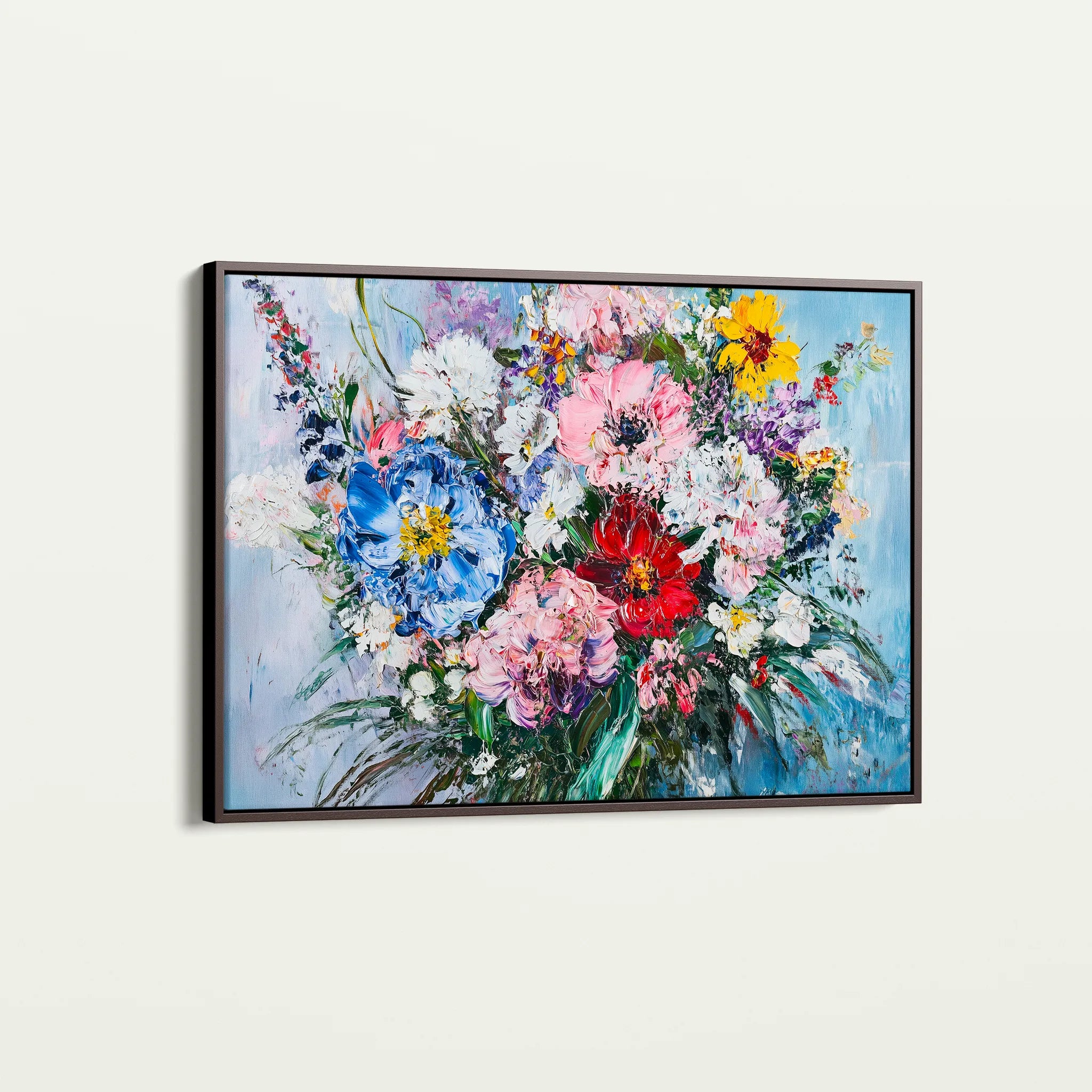 Floral 987 Canvas Art 18" x 24" / 45 x 60 cm / Black